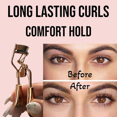 Professional Eyelash Curler Long Lasting Lifted Eyelashes Ergonomic Comfort Hold Perfect Curls in Seconds (x2 Rose Gold)