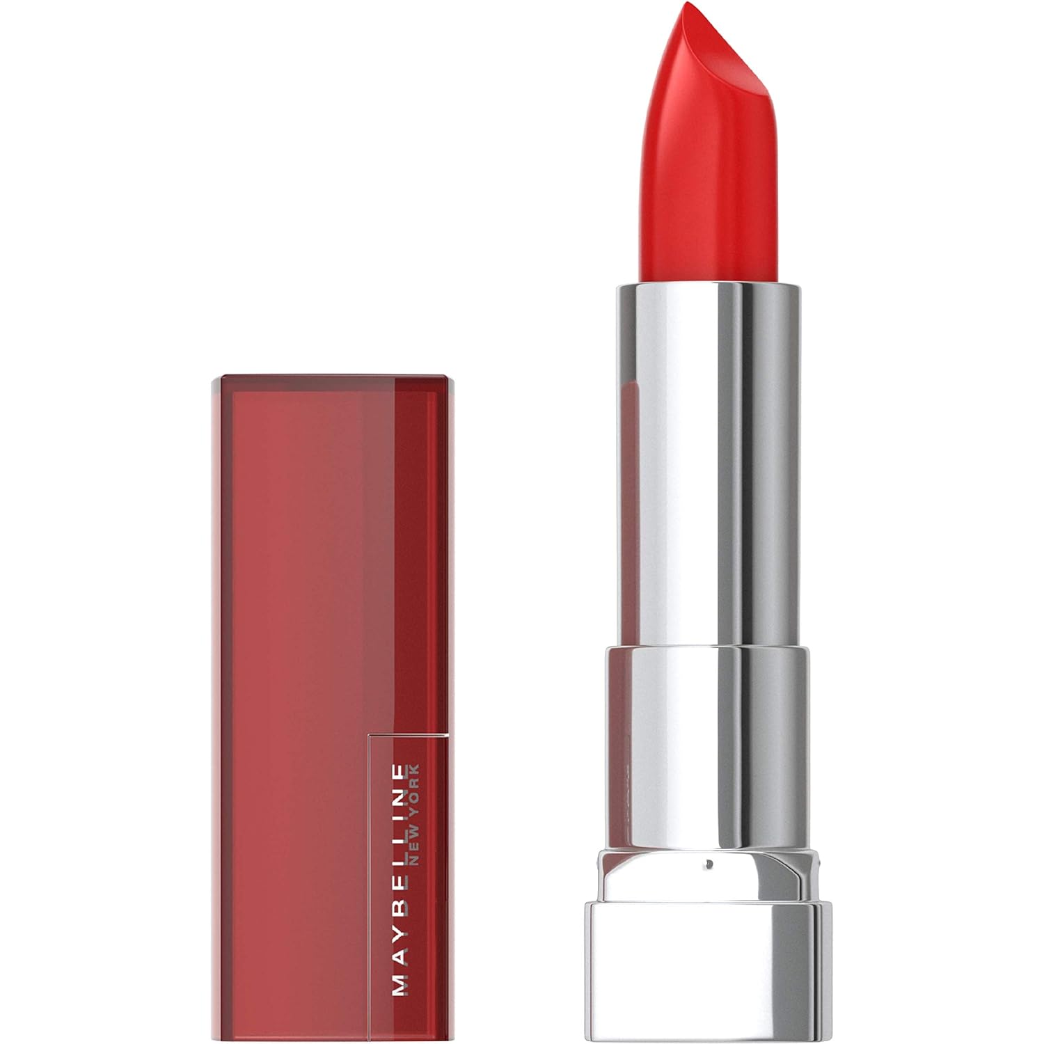 Maybelline Color Sensational Lipstick, Lip Makeup, Matte Finish, Hydrating Lipstick, Nude, Pink, Red, Plum Lip Color, Divine Wine, 1 Count