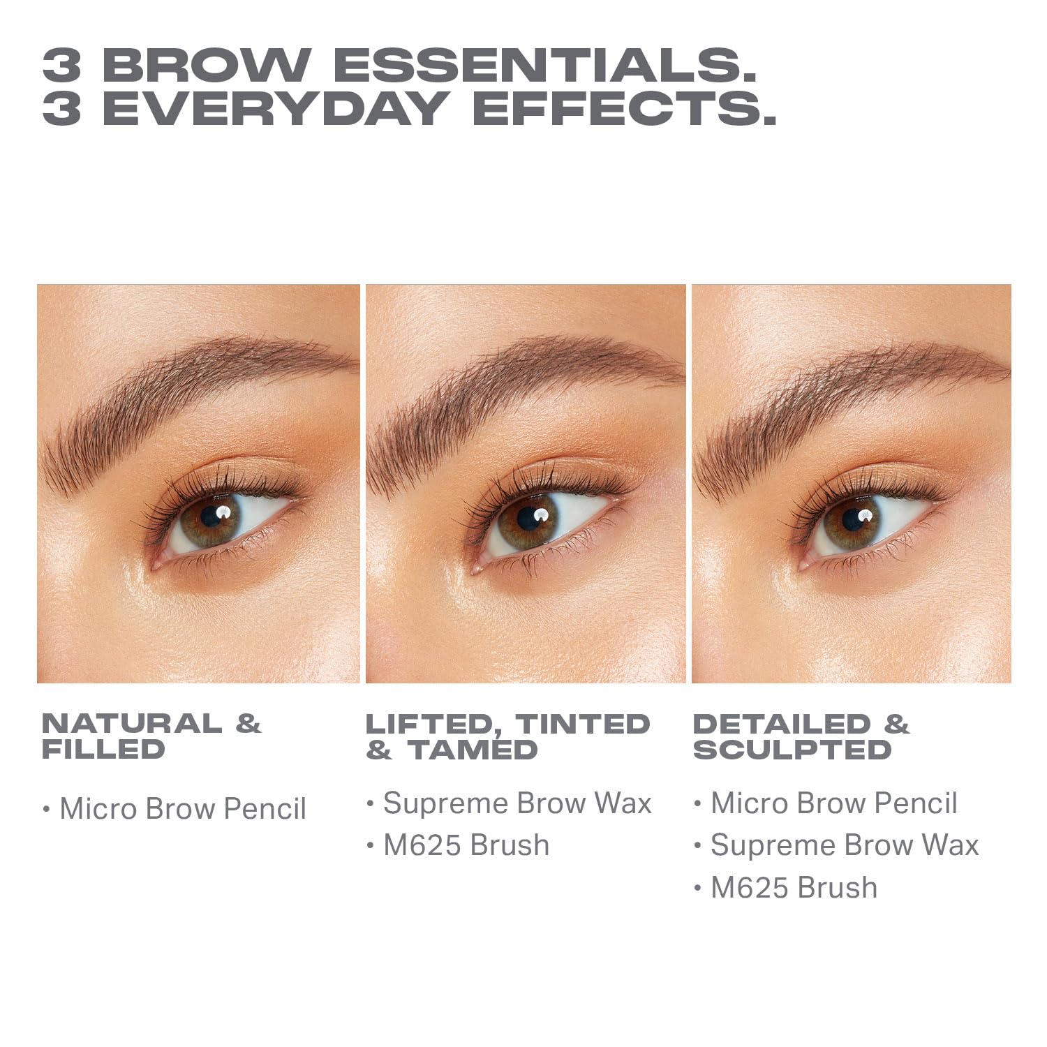 Morphe High Archiever Everyday Essentials Brow Kit - Precision Micro Eyebrow Pencil, Tinted Sculpting Brow Wax & 3-in-1 Brush for Shaping, Filling & Defining - Latte (3 Count)