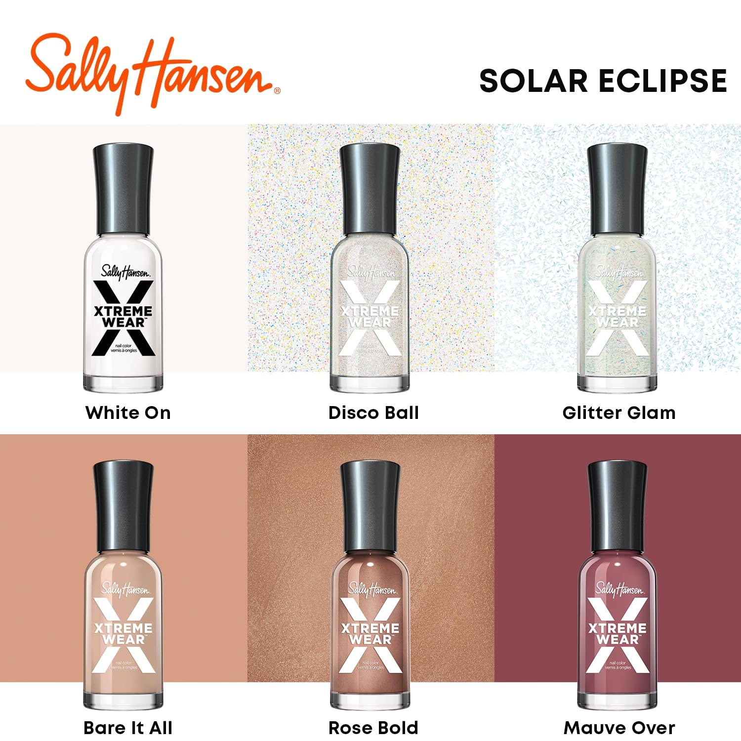 Sally Hansen Xtreme Wear, White On, Long Lasting, Chip Resistant, Semi Opaque, Shiny White Nail Polish