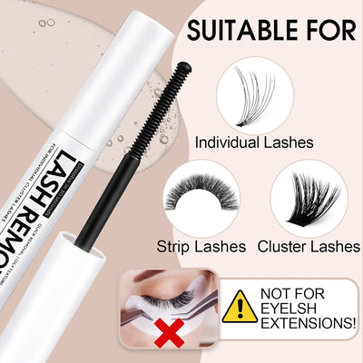 Eyelash Glue Remover 5ML Cluster Lash Remover for Individual False Lashes, Bond and Wispys, Gentle Non-irritating Mascara Wand