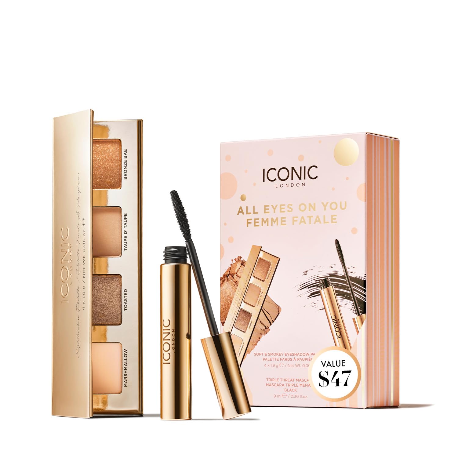 ICONIC LONDON Makeup Set for Natural Glow and Radiant Highlight, Perfect for Stocking Stuffers, Travel-Friendly, Cruelty-Free, Vegan Makeup
