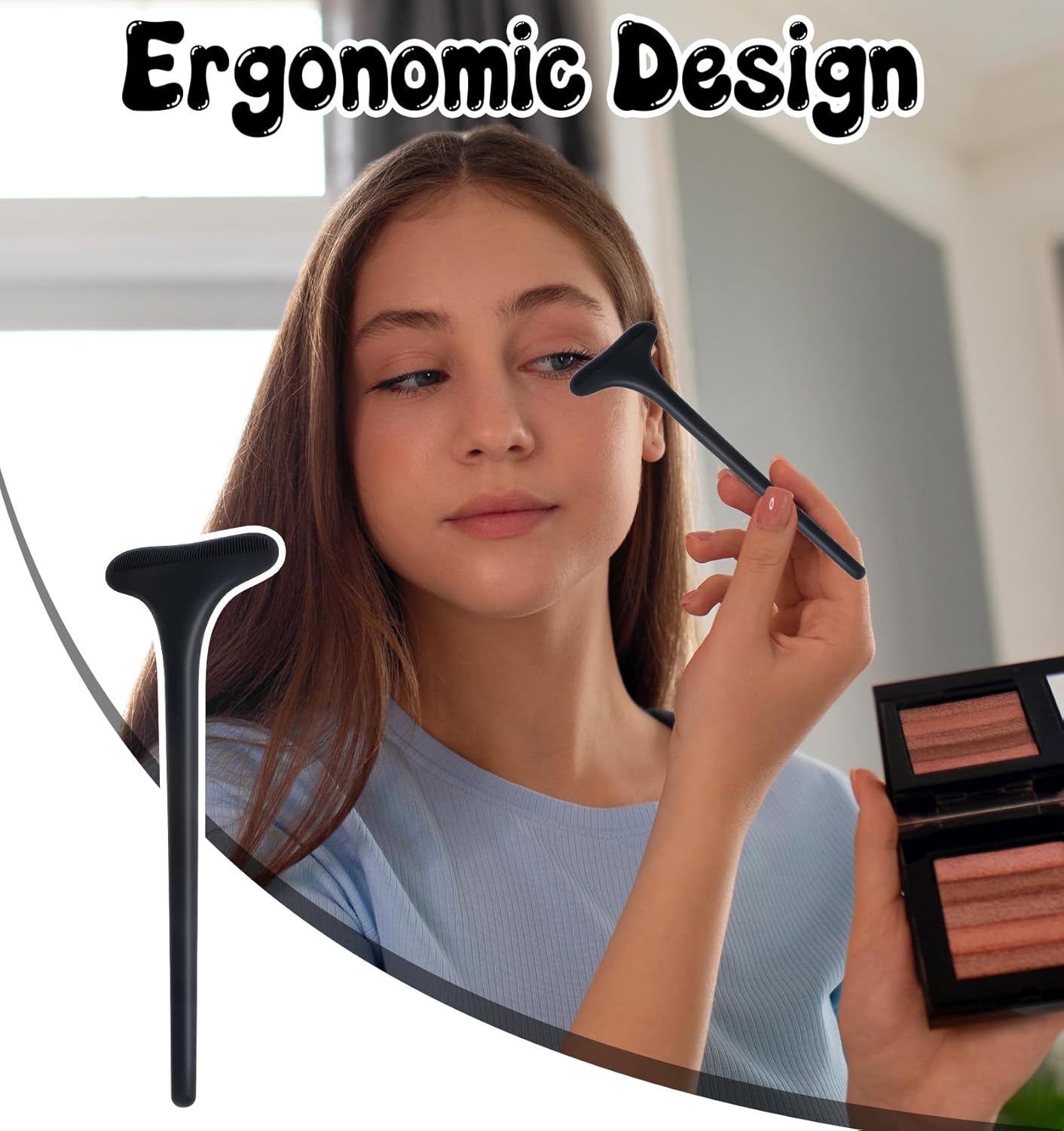 Mascara Guard, Black Mascara Eyelid Shield Reusable Silicone for Beginners, Non-Slip Grip to Prevent Makeup Residue & Smudges