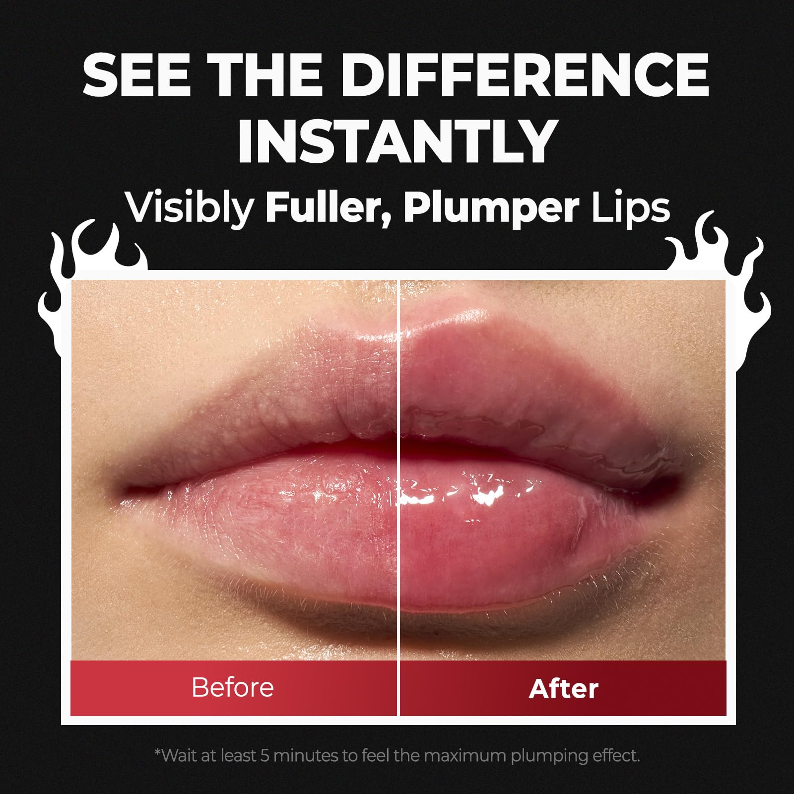 Laka Spicy Lip Plumper - Maximum Extra Strength, 4g/0.14oz | Clear Lip Gloss for Intense Volumizing, High-Shine Finish, Non-Sticky, Hydrating | K-Beauty