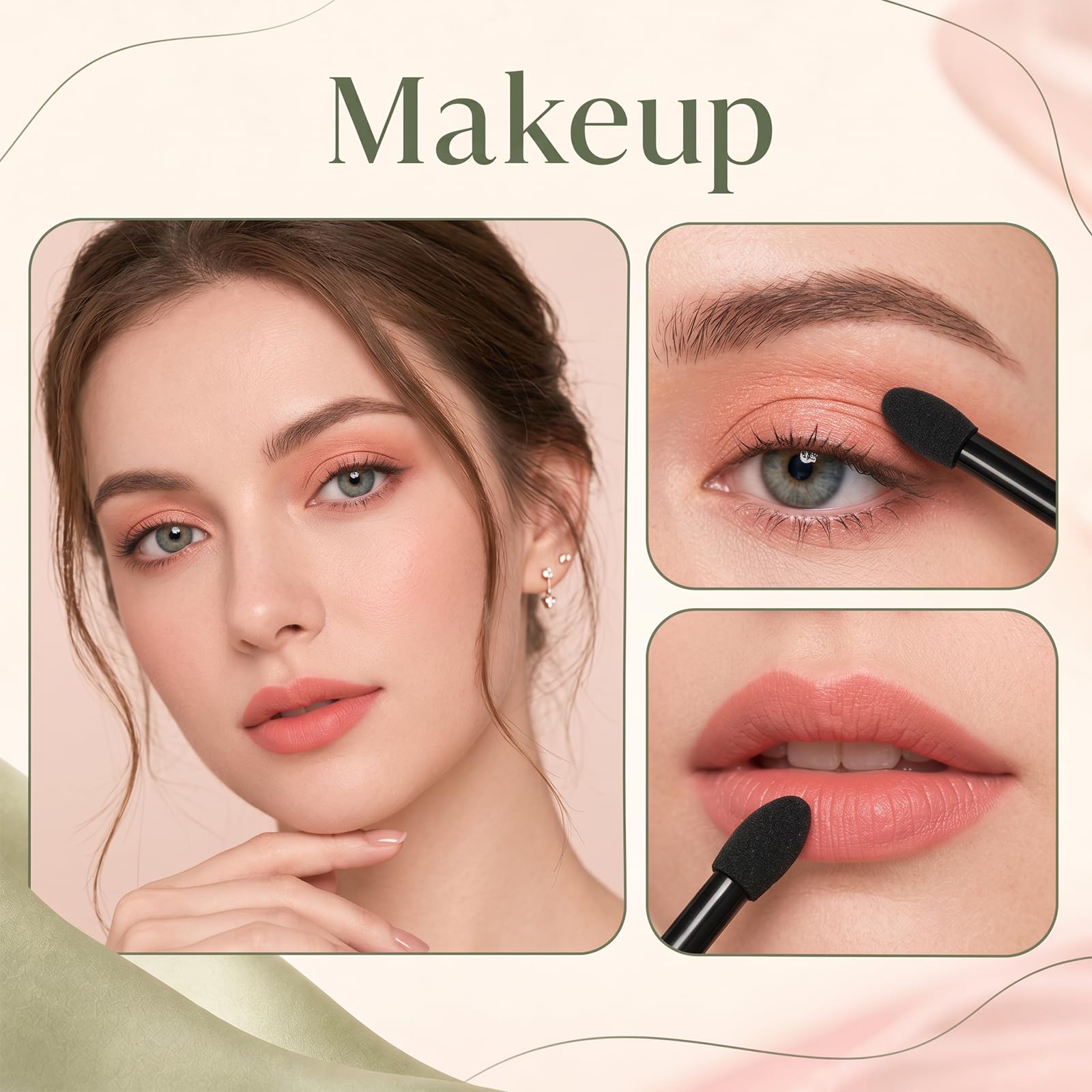 50Pcs Eyeshadow Applicators Sponge Eye Shadow Applicator Sticks Eyeshadow Sponge Tip Eye Shadow Brushes Travel Portable Mini Eyes Makeup Applicators for Women, Single Head, Black