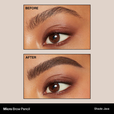 Morphe Micro Dual Eyebrow Pencil - Dual-Ended Brow Pencil Featuring a Retractable, Ultra-Precise, Pointed Tip - Richly Pigmented, Smooth-Gliding, Long-Lasting Wax Formula - Java (0.003 oz)