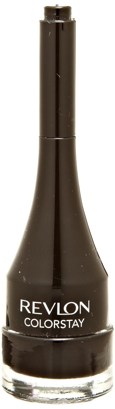 Revlon Crème Gel Eyeliner Crème, ColorStay Eye Makeup, Waterproof, Smudgeproof, Longwearing with Precision Brush Applicator, 001 Black, 0.08 Oz