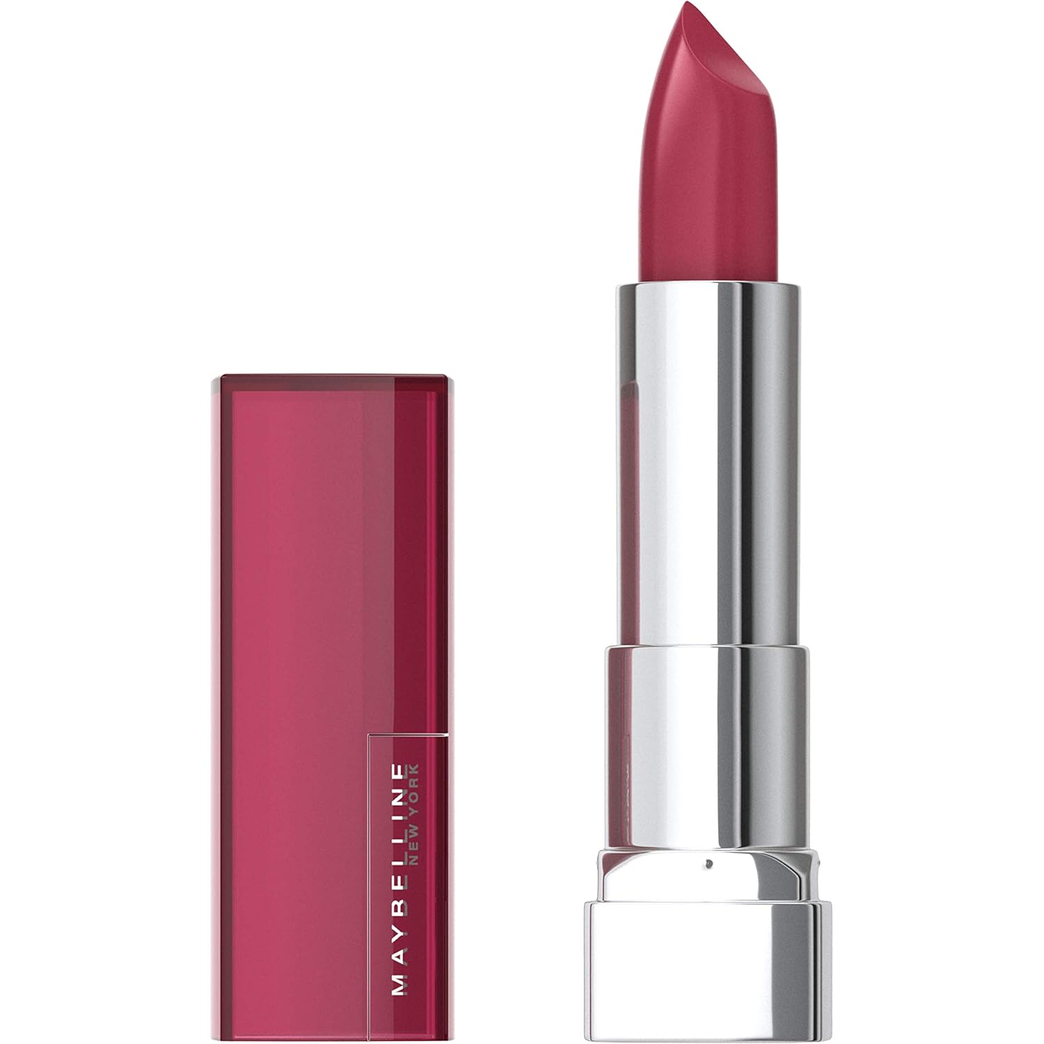 Maybelline Color Sensational Lipstick, Lip Makeup, Matte Finish, Hydrating Lipstick, Nude, Pink, Red, Plum Lip Color, Divine Wine, 1 Count