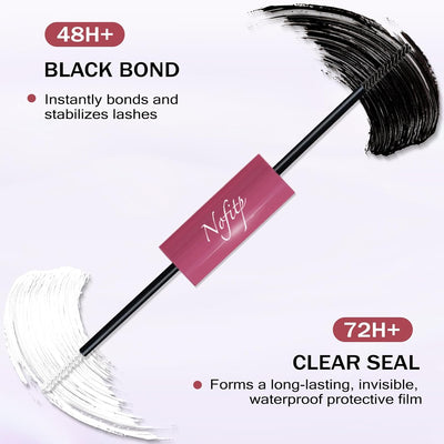 Lash Cluster Glue, 2-in-1Waterproof Eyelash Glue, 72 Hours Strong Hold, Gentle and Non-Irritating, Easy to Use and Remove 0.34 Fl Oz (Pack of 1)
