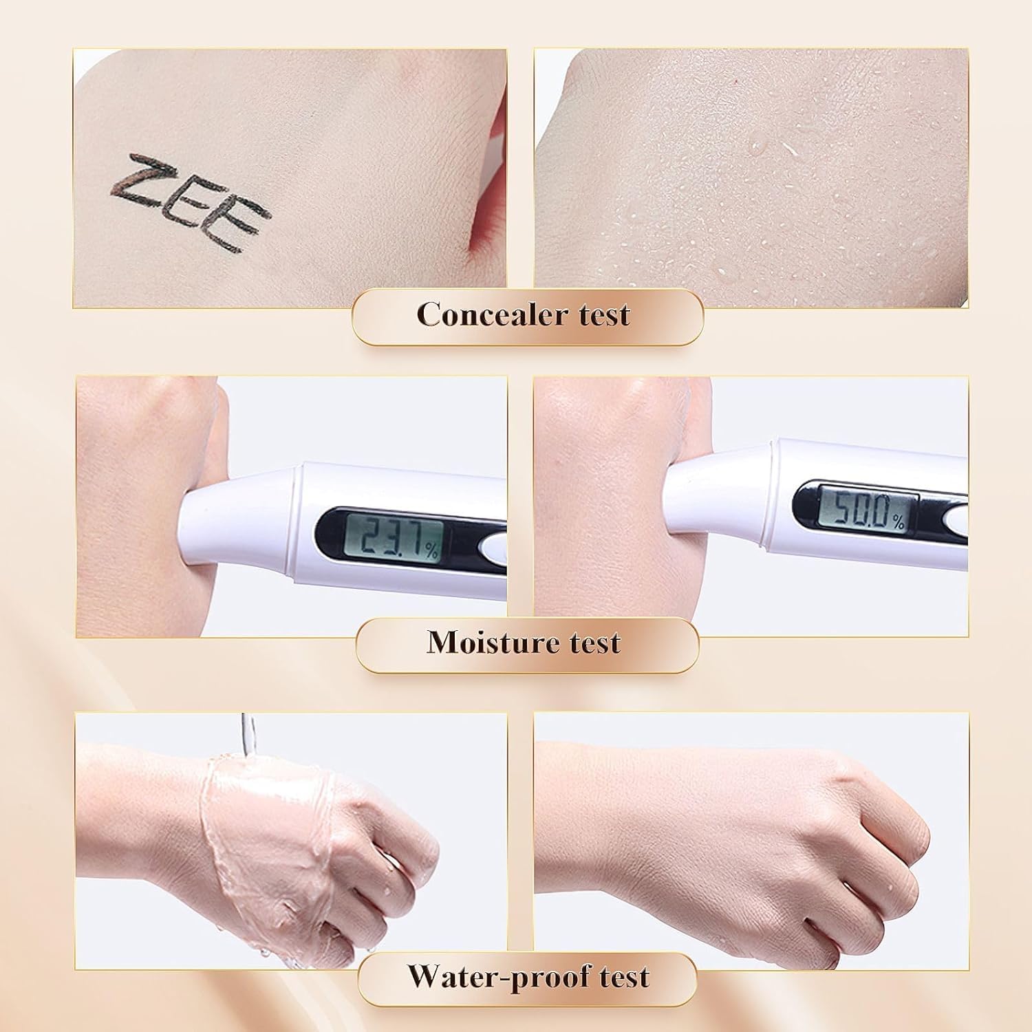 Kriloneal CC Cream Foundation Mushroom Head Air Cushion Face Makeup Moisturizing Concealer Waterproof Oil Control Long-Lasting Nude Makeup Even Skin Tone for All Skin Types (Nature)