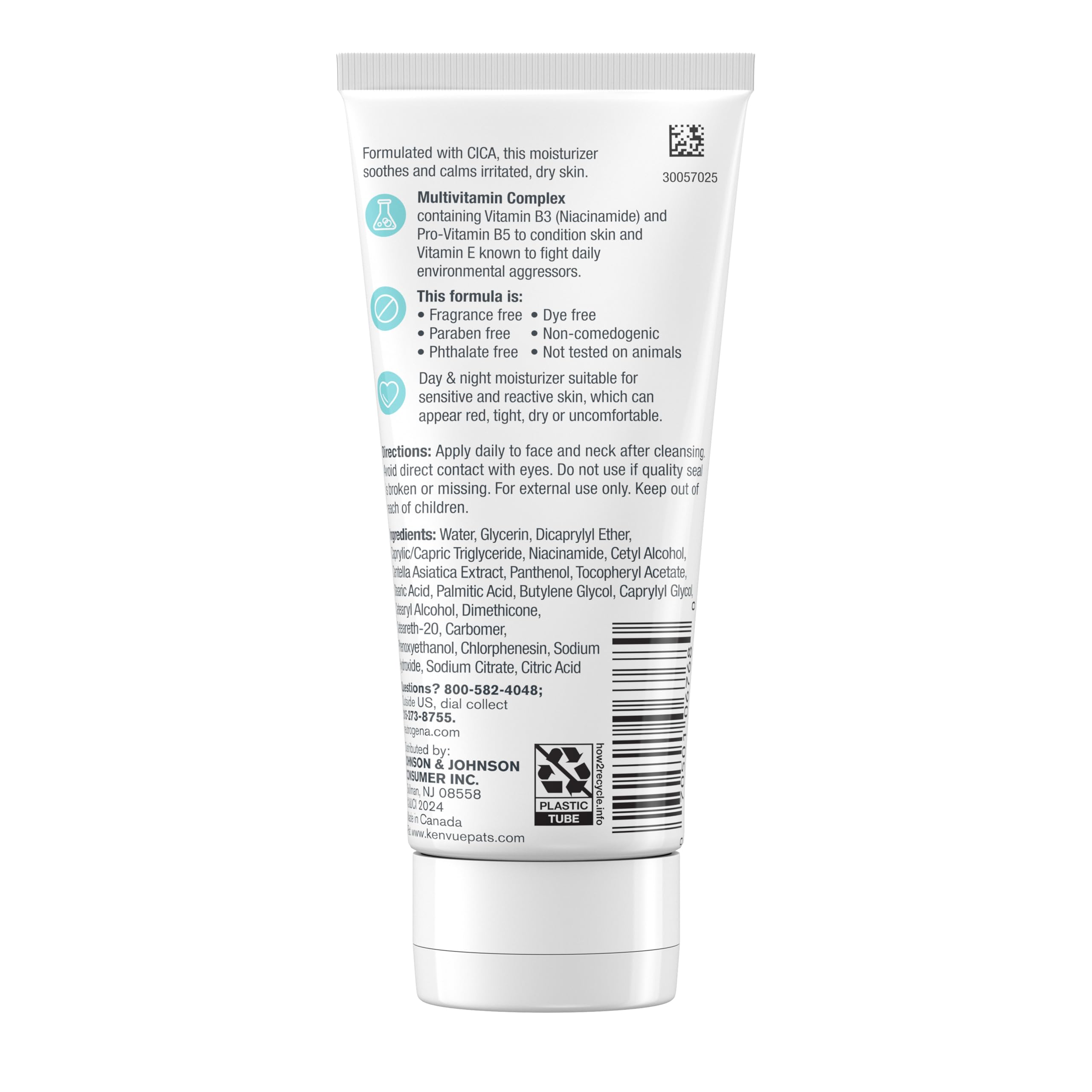 Neutrogena Face Moisturizer Ultra Gentle Daily Face Moisturizer for Sensitive Skin with Vitamin B3, Pro-Vitamin B5, and Vitamin E, Hydrating Moisturizer, 3.4 fl oz