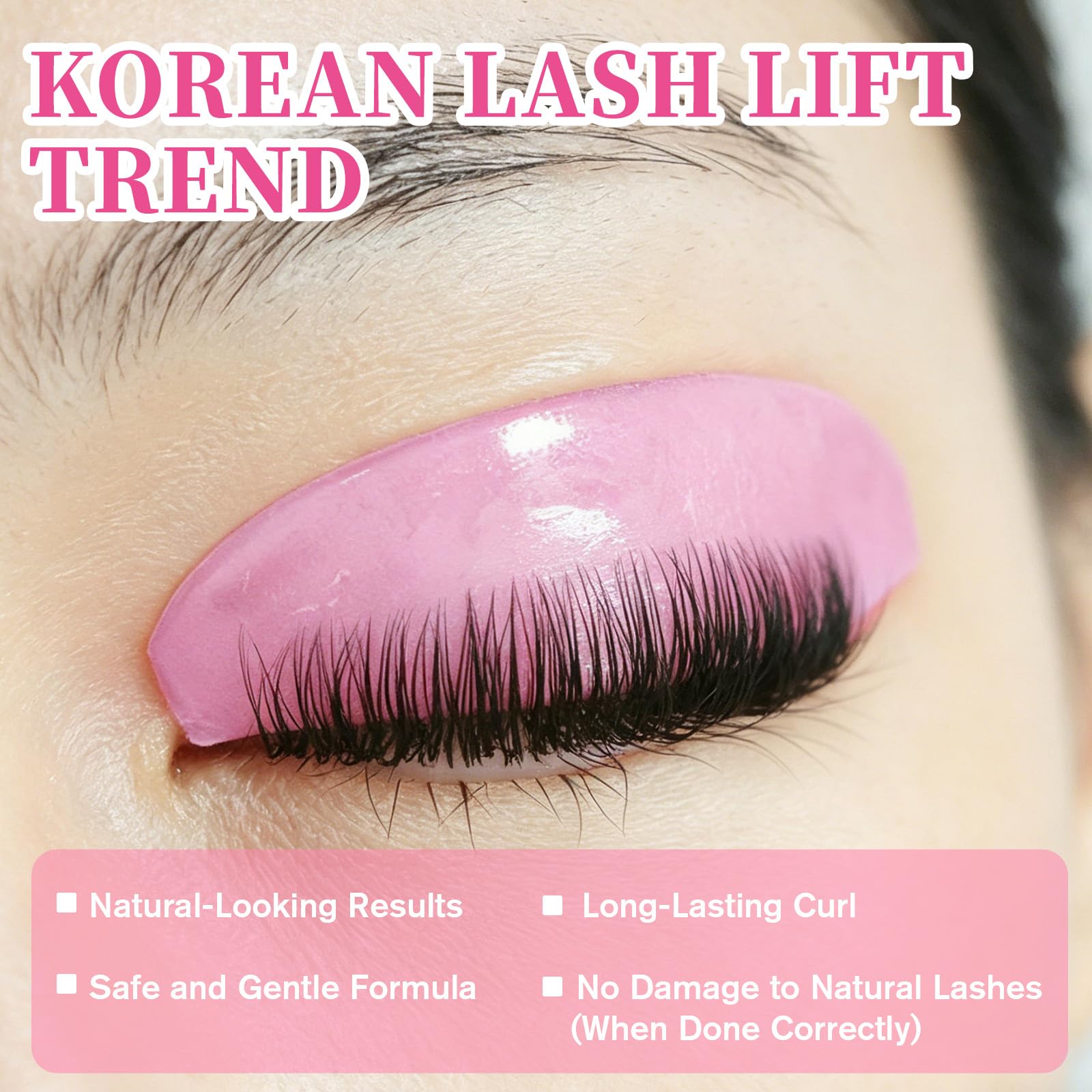 12Pcs Lash Lift Shields Flat, 1mm Thin Korean Lash Lift Pads for Eyelash Straightening and Lifting Super Sticky Glueless Reusable Silicone Lashes Rods for Eyelash Perm Lamination Salon Use(Rose)