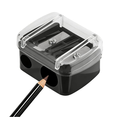 Eyeliner Pencil Sharpener, Eyeliner Sharpener for Pencil, Makeup Pencil Sharpener, Dual Holes Sharpener Black