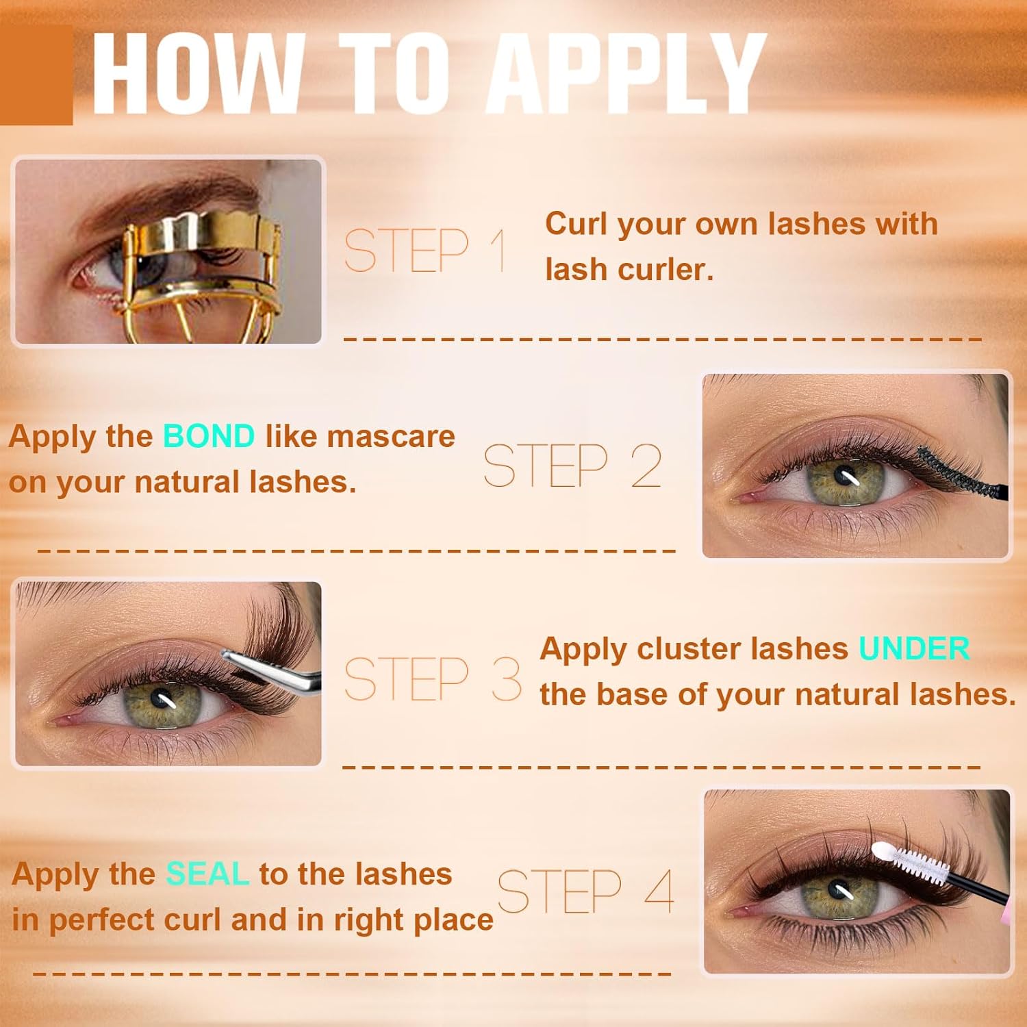 Kiromiro Brown Lash Clusters with Spikes Cluster Eyelash Extensions 10-20mm DIY Eyelash Clusters Wispy 204pcs Individual Lash Extensions Fluffy Cluster Lashes