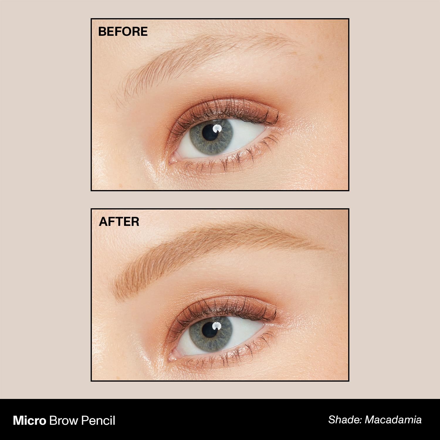 Morphe Micro Dual Eyebrow Pencil - Dual-Ended Brow Pencil Featuring a Retractable, Ultra-Precise, Pointed Tip - Richly Pigmented, Smooth-Gliding, Long-Lasting Wax Formula - Macadamia (0.003 oz)