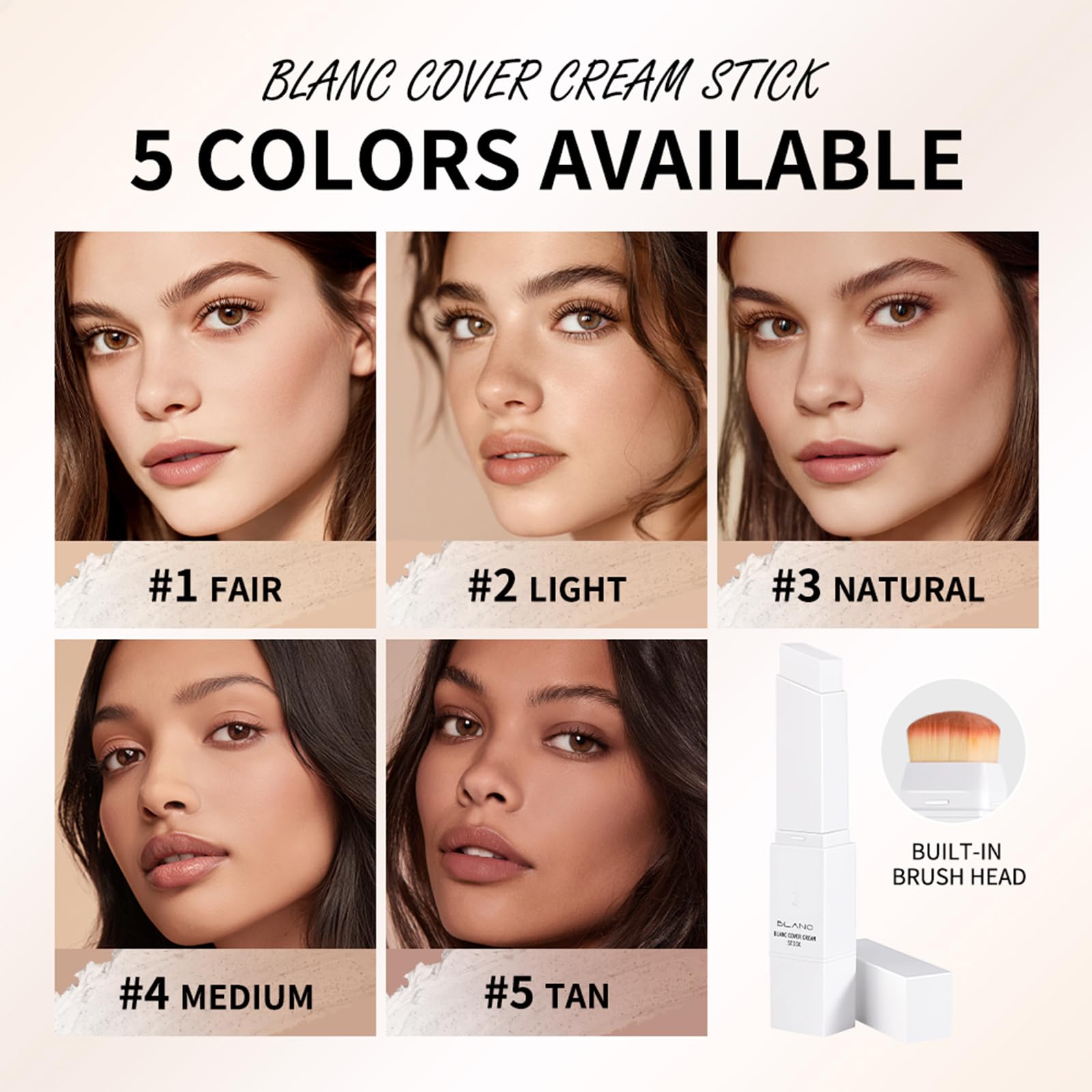 Double-head Blanc Cover Cream Stick, Color Changing Foundation Stick