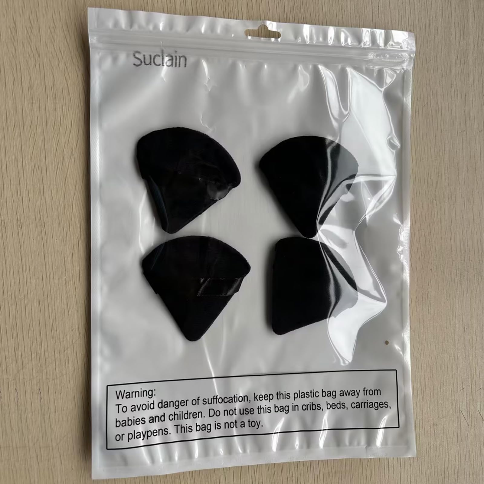 Suclain 48 Pcs Velour Triangle Powder Puff Soft Velour Makeup Puff for Face Powder Makeup Triangle Sponges for Wet and Dry Cosmetic Foundation Loose Mineral Body Tool(Black)
