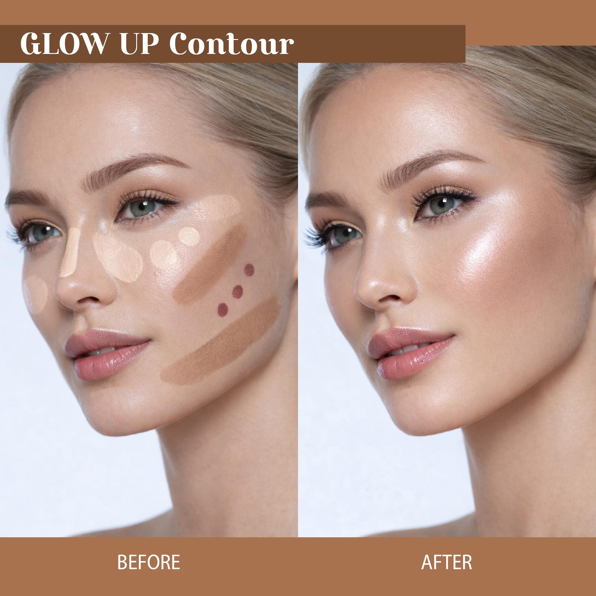 b.pure Glow Up Liquid Contour Wand | Hyaluronic Acid & Vitamin E | Blendable, Buildable Formula | Fair/Medium, 0.27 oz, 3-Pack