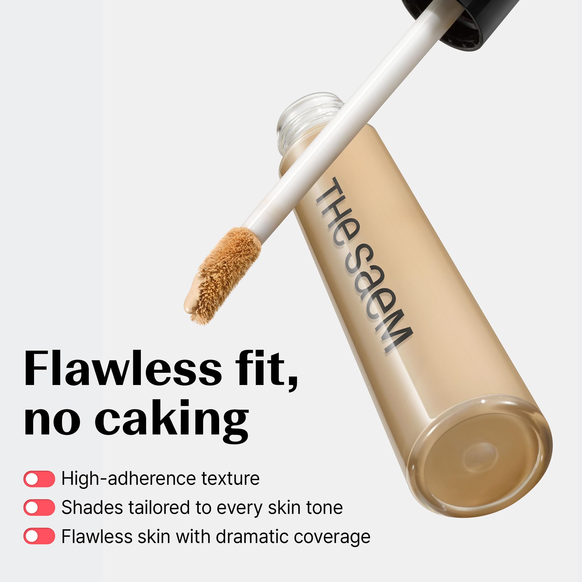 THESAEM Cover Perfection Tip Concealer 0.2 fl.oz. - Brightener Highlighting Concealer for Luminous Glow - High Coverage Long Lasting - Korean Makeup Highlighter for Defined Radiant Look