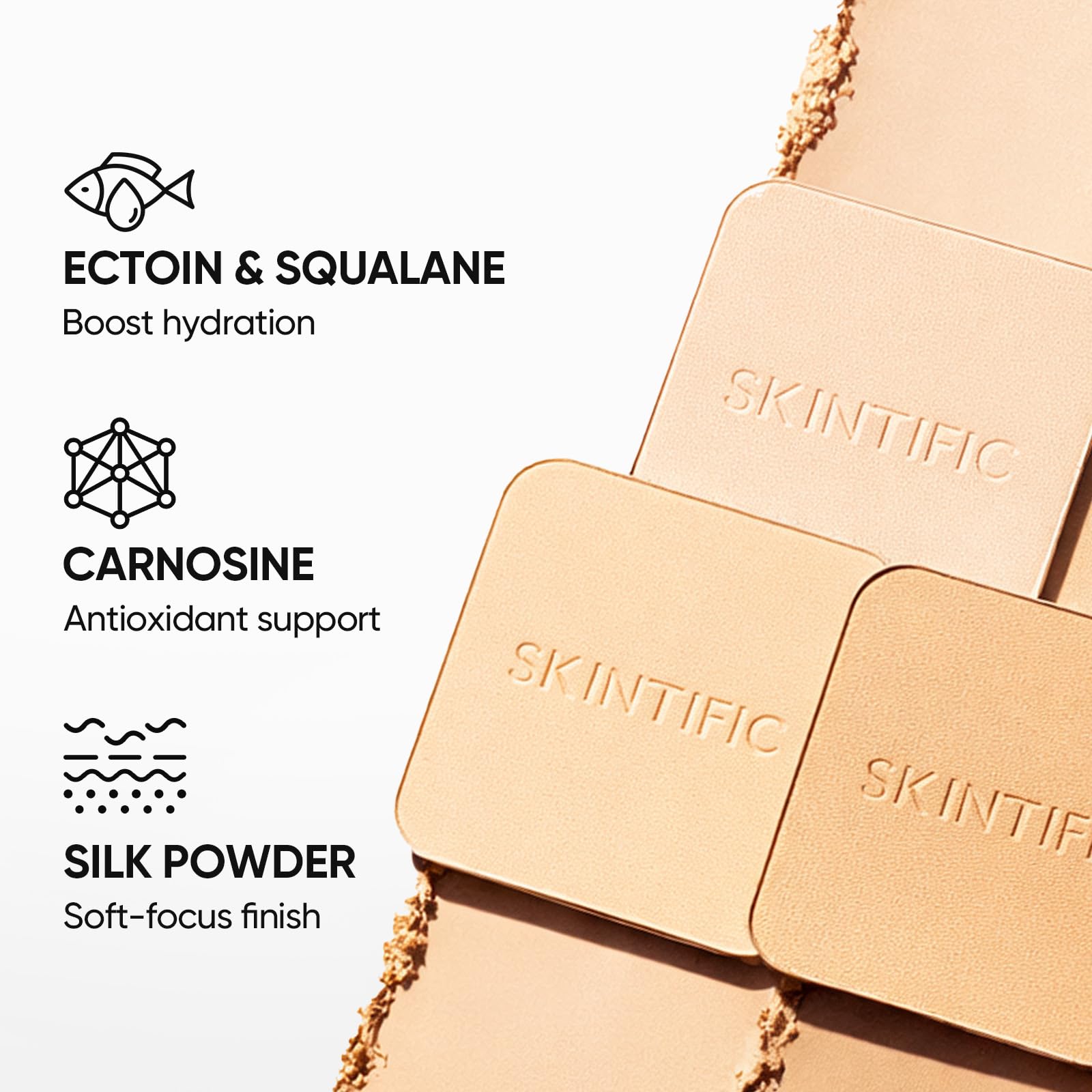 SKINTIFIC Ultra Cover Powder Foundation, Full Coverage Matte Finish, One-Swipe Flawless Pressed Powder with Oil Control, Lightweight & Long-Lasting, Pore-Blurring for Oily Skin (04 Beige)