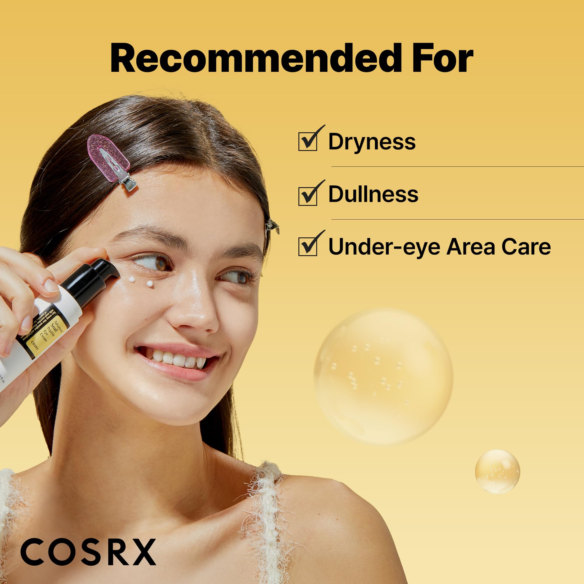 COSRX Snail Mucin Peptide Under Eye Cream, 73.7% Snail Mucin and Niacinamide, Eye Care, Eye Cream Anti Aging, Korean Eye Cream for Dark Circles, Korean Skin Care, 0.84 fl oz