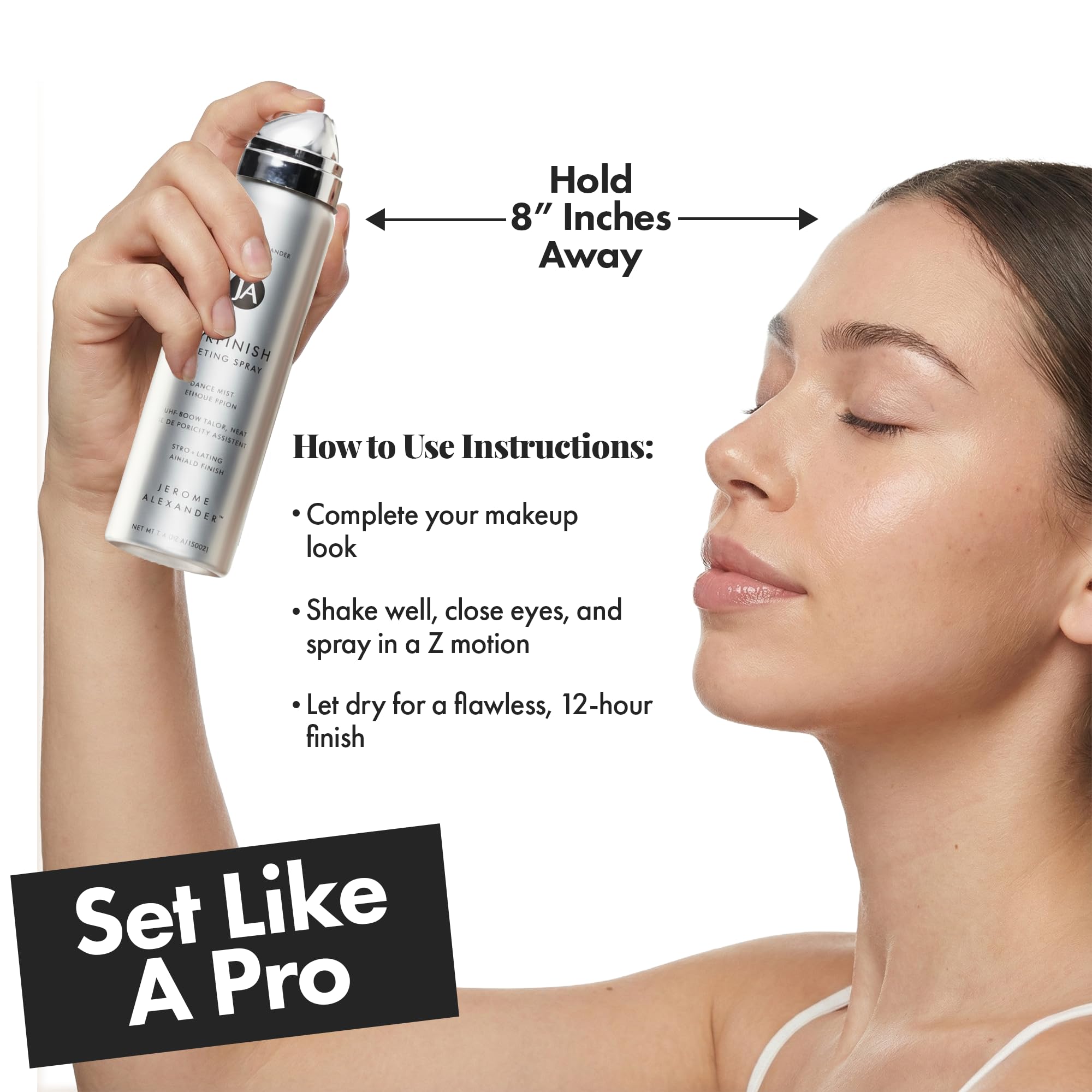 Jerome Alexander MagicMinerals AirFinish Setting Spray, Long-lasting Finishing Spray, Weightless-feel, Flawless, Matte Coverage