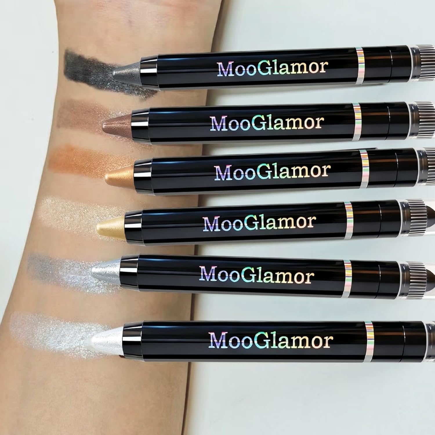 6 Pcs Eyeshadow Stick Shimmer Eye Shadow Set with Retractable and Blendable Eye Shadow Stick for Long-Lasting Colorful Eye Makeup