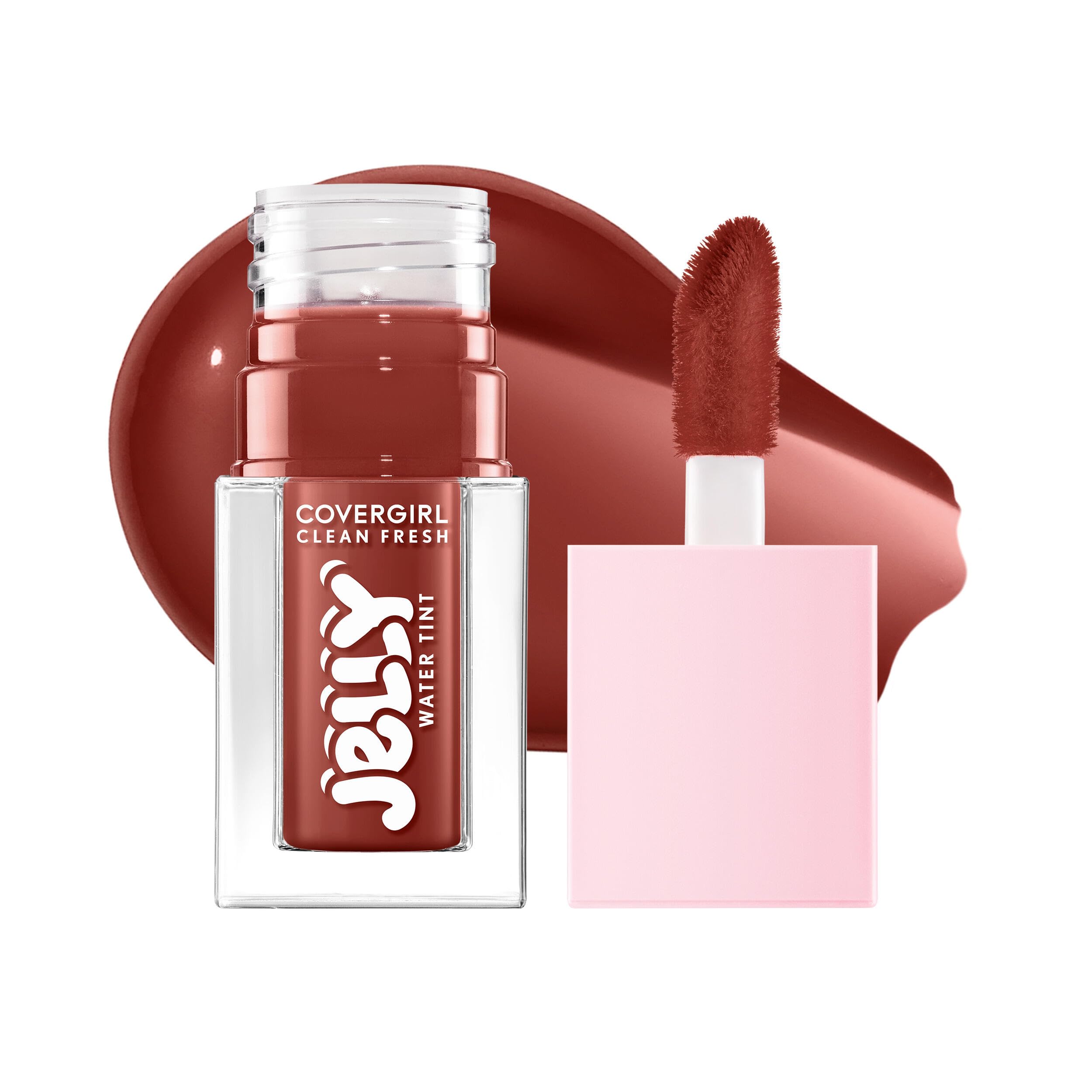 COVERGIRL Clean Fresh Jelly Water Tint, Lip & Cheek Tint, Transfer-Proof, Hydrating - 50 Mulberry Melts (Mahogany)