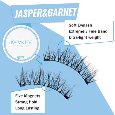 KevKev Magnetic Eyelashes Kit 2Pairs Reusable Magnetic Lashes Kit Smaller Magnets False Eyelashes without Eyeliner No Glue Needed with Applicator Easy to Wear and Remove