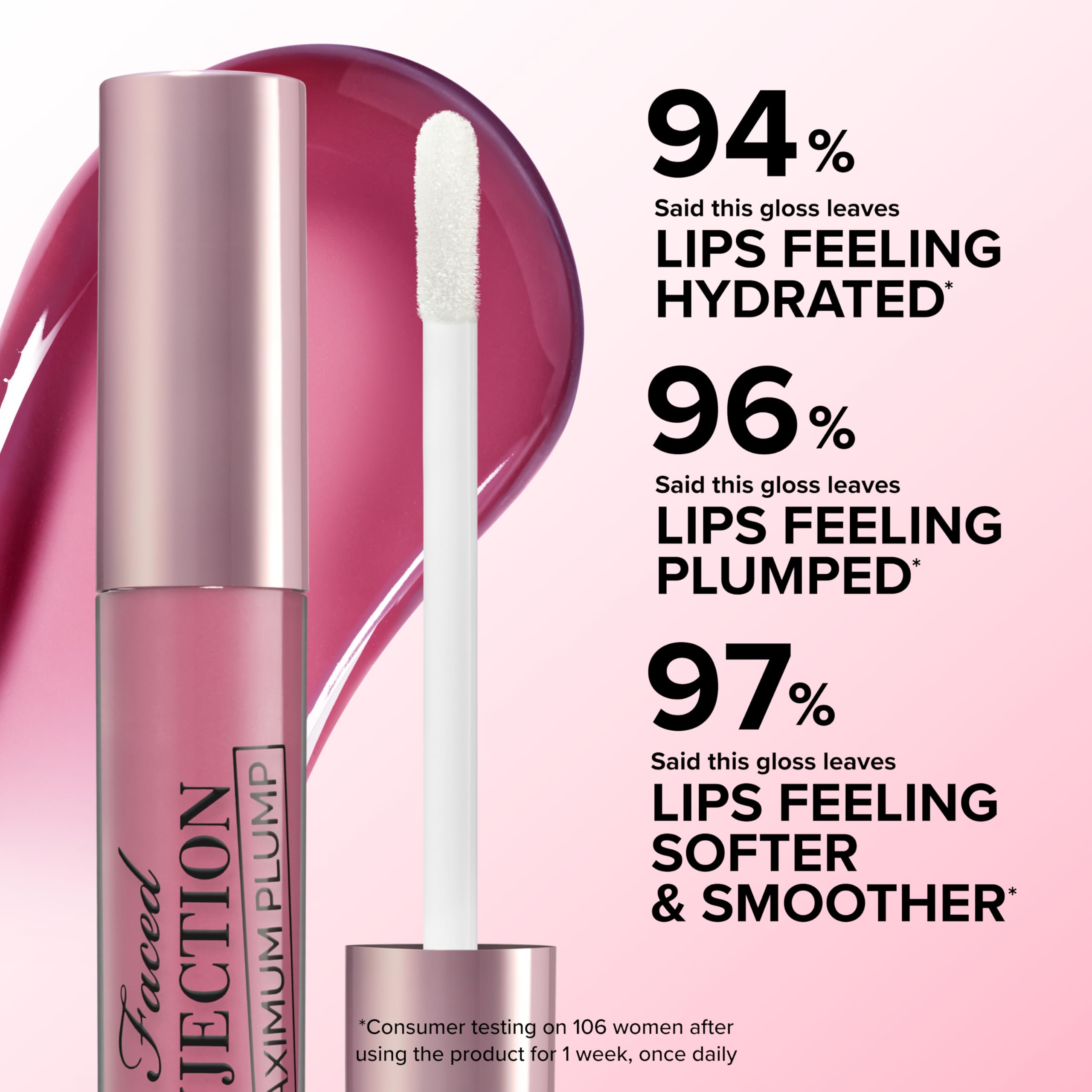 Too Faced Lip Injection Maximum Plump Extra Strength Lip Plumper Gloss | Hydrating, Volumizing, + Plumping, Travel Size, 0.10 Fl Oz, Original