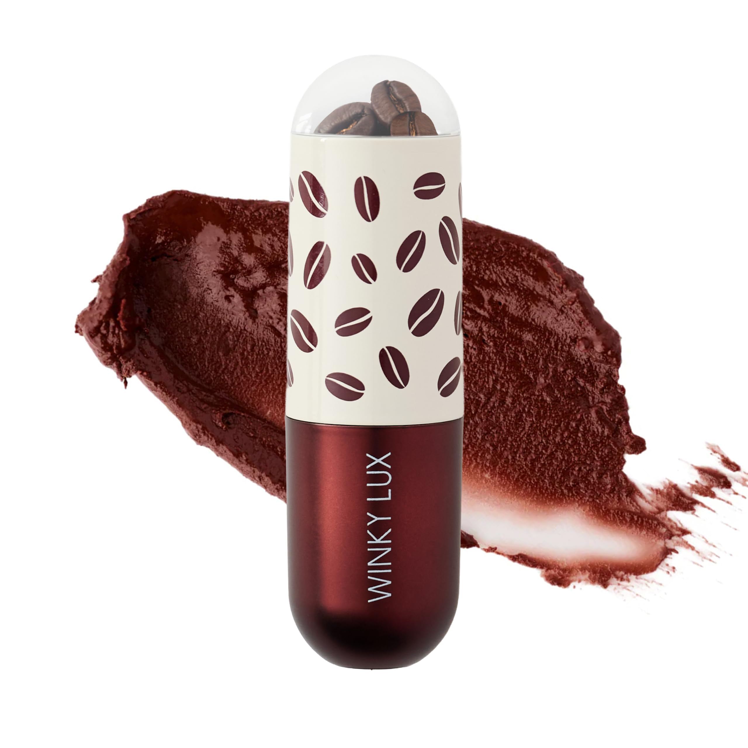Winky Lux Espresso 'Tini Lip Balm, Ultra-Moisturizing Warm Nude Color with Ceramides, Jojoba Oil, Shea Butter, Vitamin E and Caffeine, Clean Beauty, Cruelty-Free, Vegan, Espresso-Vanilla Scent