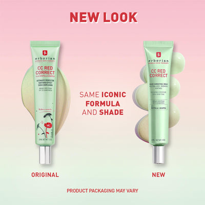 Erborian CC Red Correct - Skincare-First Green Color Corrector with Centella Asiatica, Illuminating Color Corrector with Redness Coverage & SPF 25 - Cica, Korean Skincare