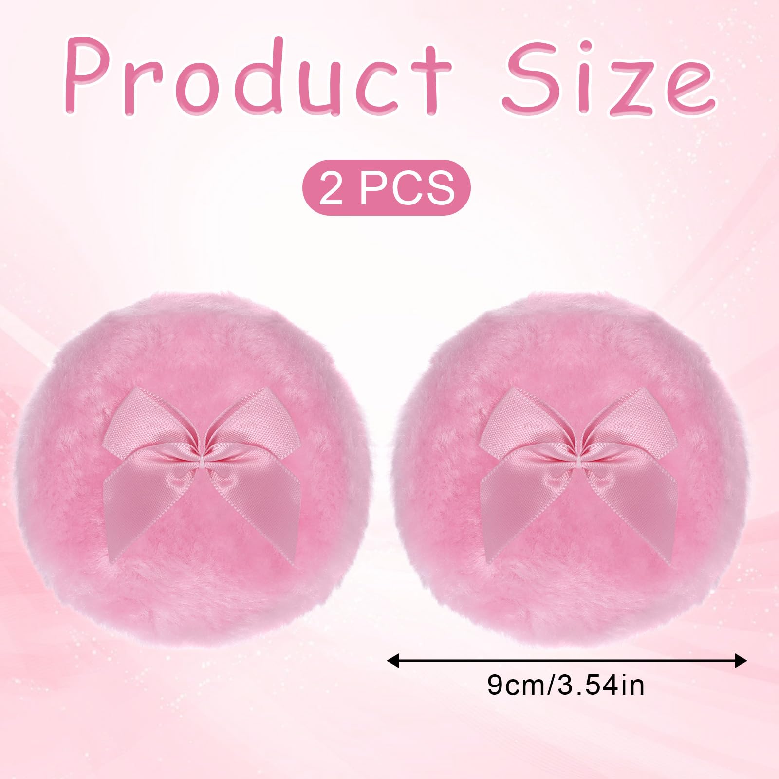 2 Pcs Large Body Powder Puff, 3.5 Inch Soft Washable Reusable Dusting Big Fluffy Powder Puff for Wet Dry Makeup Face Body