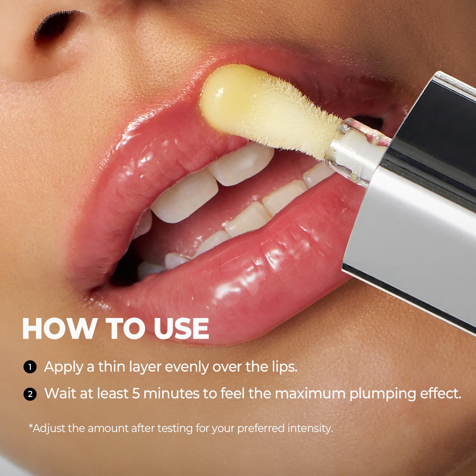 Laka Spicy Lip Plumper - Maximum Extra Strength, 4g/0.14oz | Clear Lip Gloss for Intense Volumizing, High-Shine Finish, Non-Sticky, Hydrating | K-Beauty