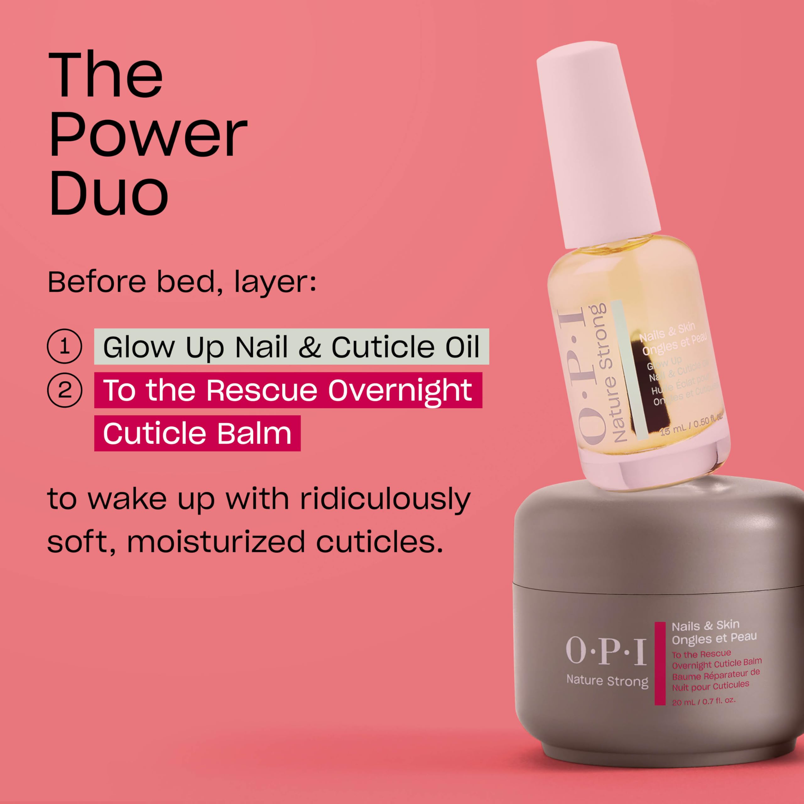 OPI Nature Strong Nails & Skin - Glow Up Nail & Cuticle Oil with Dropper | Lightweight, Nourishing Natural Oil Blend Moisturizes Dry Cuticles | Enriched with Vitamin E | 0.27 Fl Oz | 8 mL
