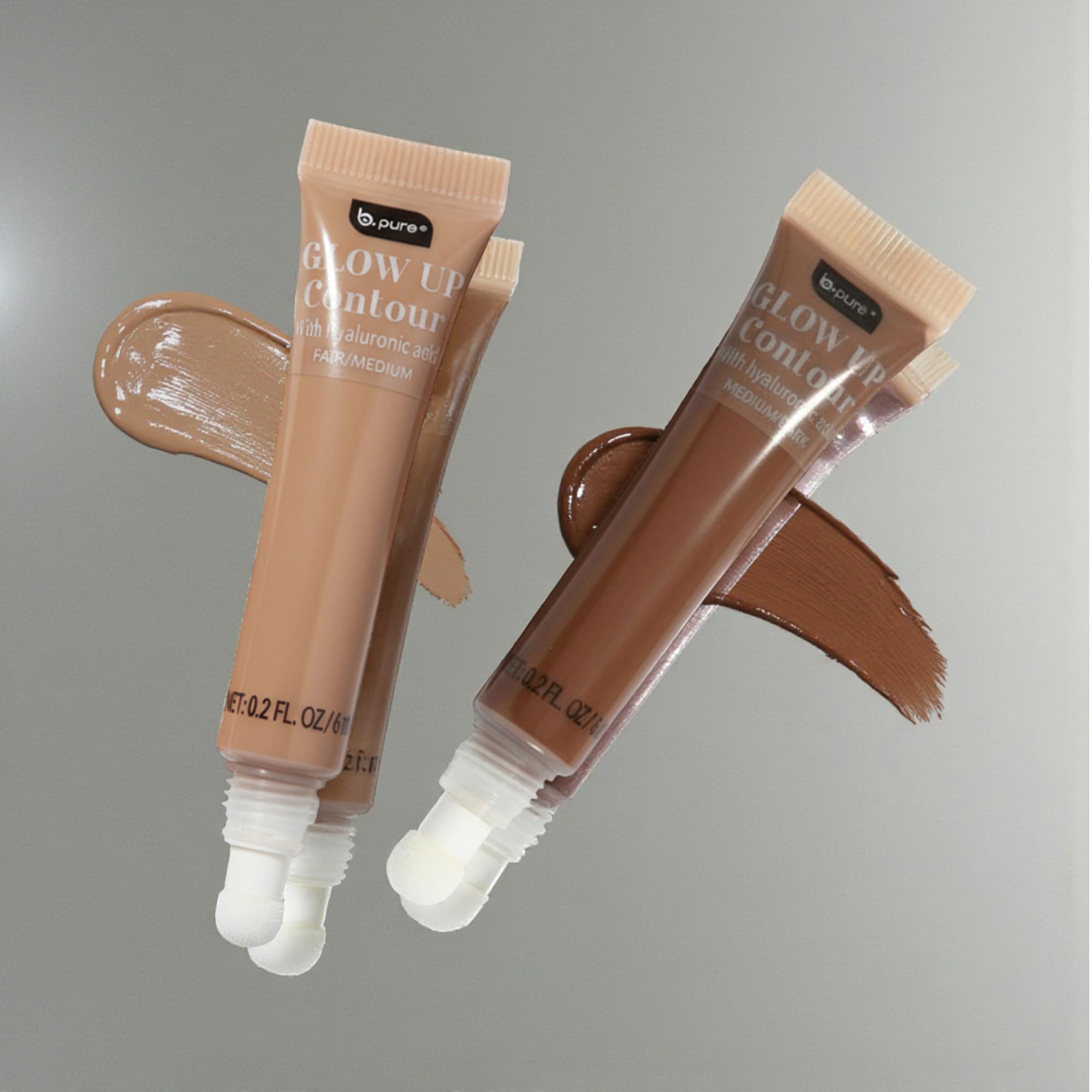 b.pure Glow Up Liquid Contour Wand | Hyaluronic Acid & Vitamin E | Blendable, Buildable Formula | Fair/Medium, 0.27 oz, 3-Pack