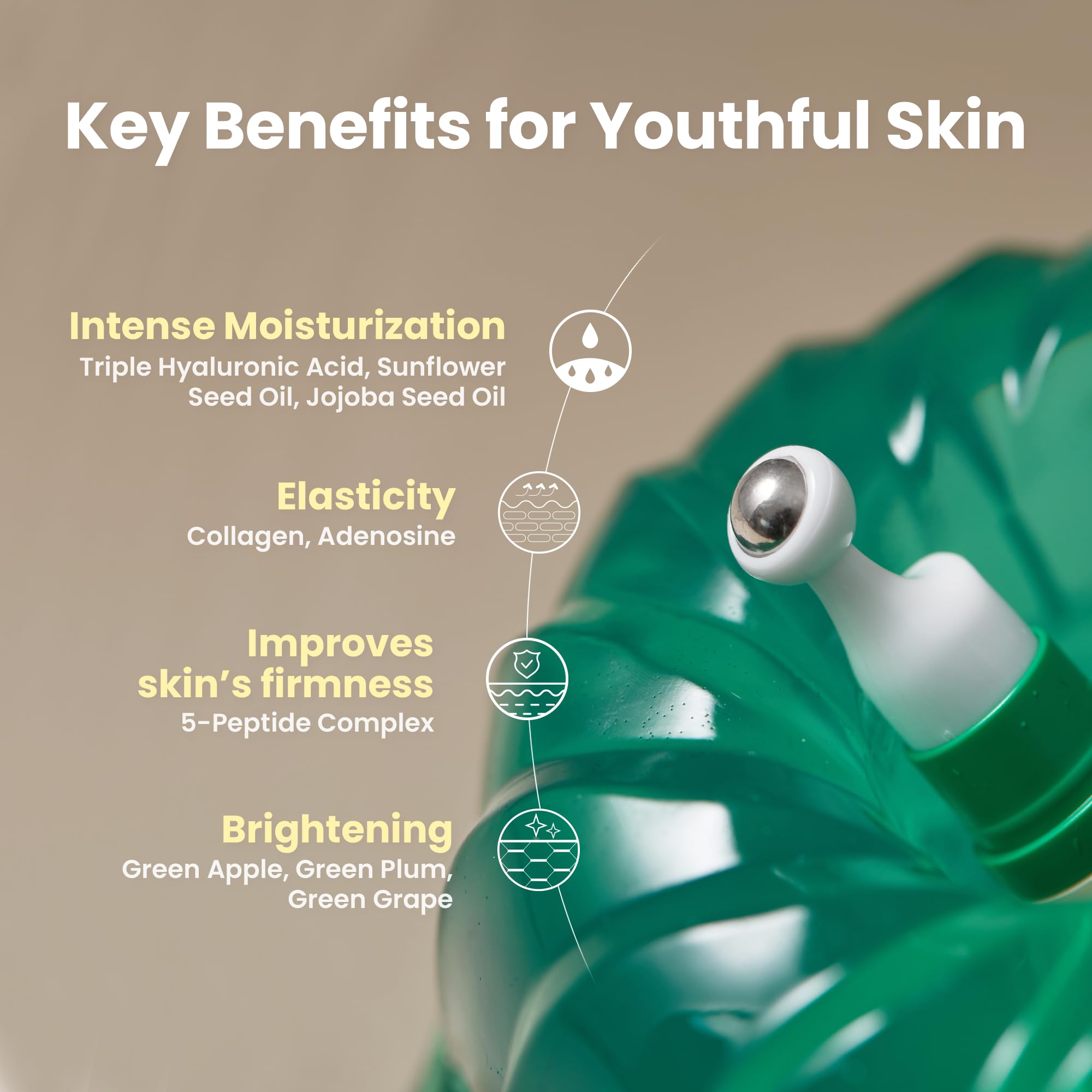 AXIS-Y Vegan Collagen Eye Serum - K Beauty Triple Hyaluronic Acid & Peptide Collagen Serum Improve Skin Elasticity, Reduce Fine Lines & Dark Circles - Vegan Korean Skin Care Eye Cream (0.33 fl. oz.)