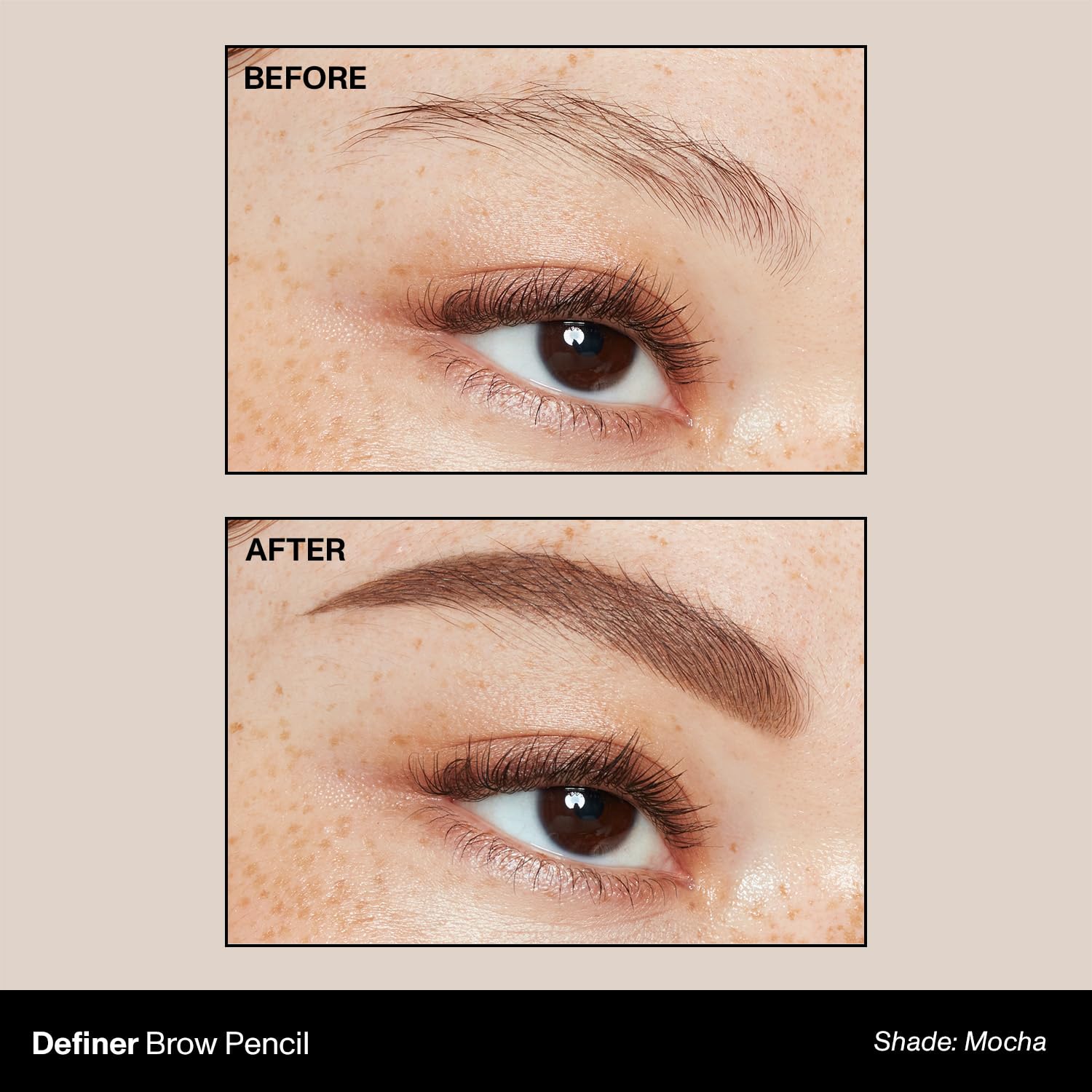 Morphe Definer Dual-Ended Brow Pencil & Spoolie - Eyebrow Pencil with Precision Slanted Tip for Shaping, Defining & Filling - Smooth, No-Tug Formula - Mocha (0.003 oz)
