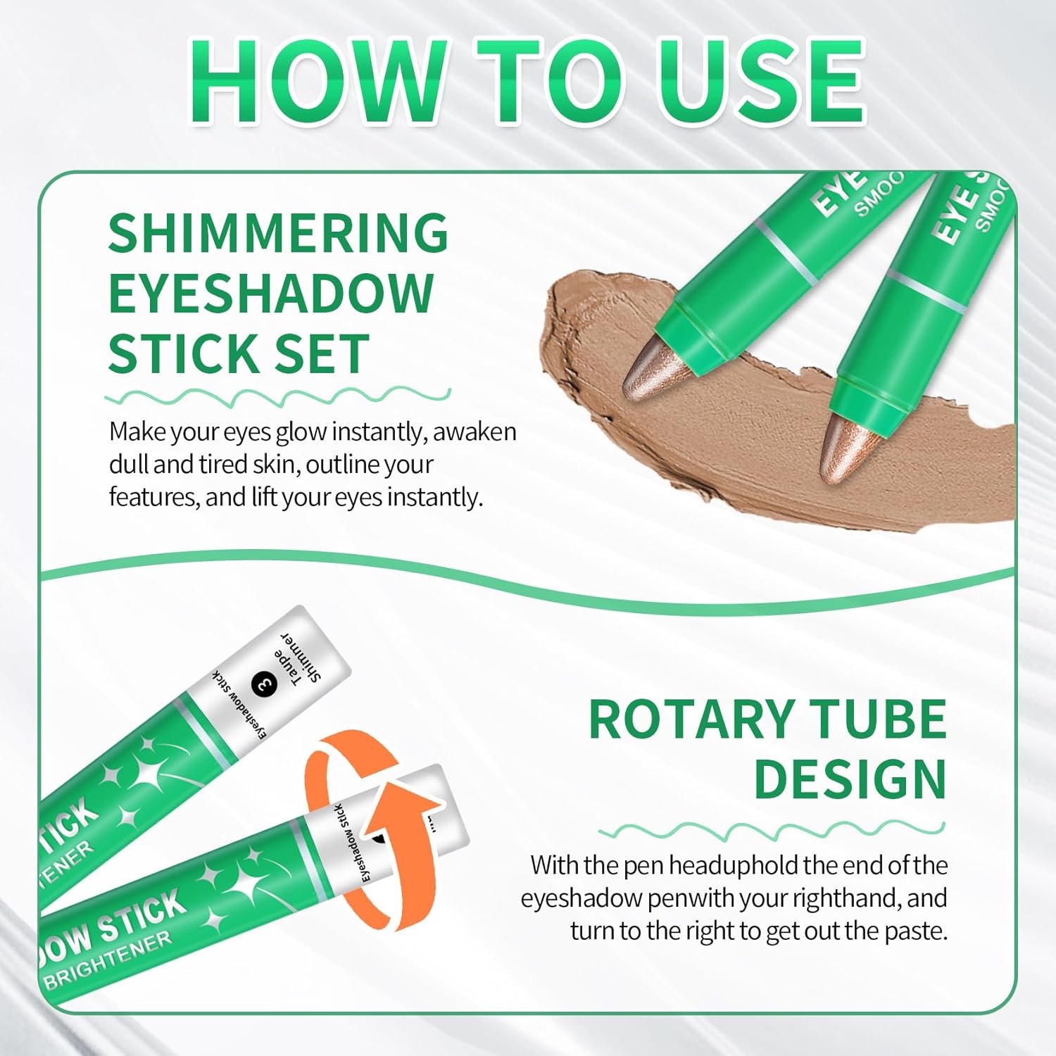 AWCCXMYM 8PCS Eye Shadow Sticks Smooth Matte Cream Eyeshadow Stick Set Long-Lasting & Waterproof Shimmer Eyeshadow Pencil for Daily & Party Christmas Eye Makeup