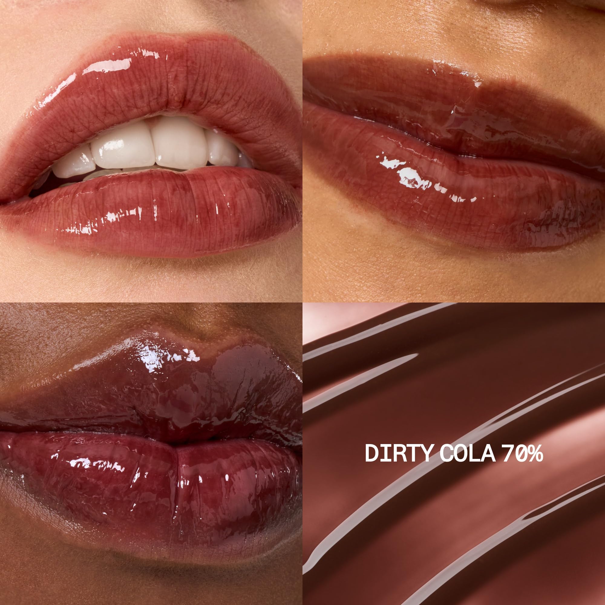 fwee 3D Voluming Gloss 70% (Rich) | High Shine, Non-Sticky Lip Gloss for Makeup | Long-Lasting, Moisturizing Gel Formula – Dirty Cola 70% | 30% & 70% Pigment Options | 5.3g