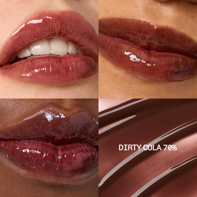 fwee 3D Voluming Gloss 70% (Rich) | High Shine, Non-Sticky Lip Gloss for Makeup | Long-Lasting, Moisturizing Gel Formula – Dirty Cola 70% | 30% & 70% Pigment Options | 5.3g