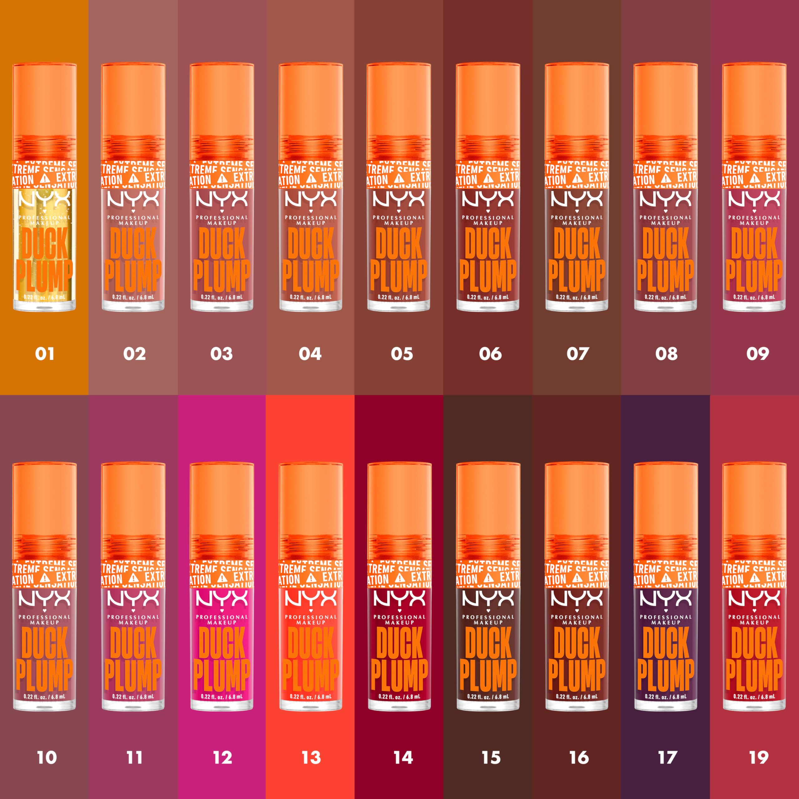NYX PROFESSIONAL MAKEUP Duck Plump High Pigment Lip Gloss, Lip Plumper Gloss with Spicy Ginger - Clearly Spicy