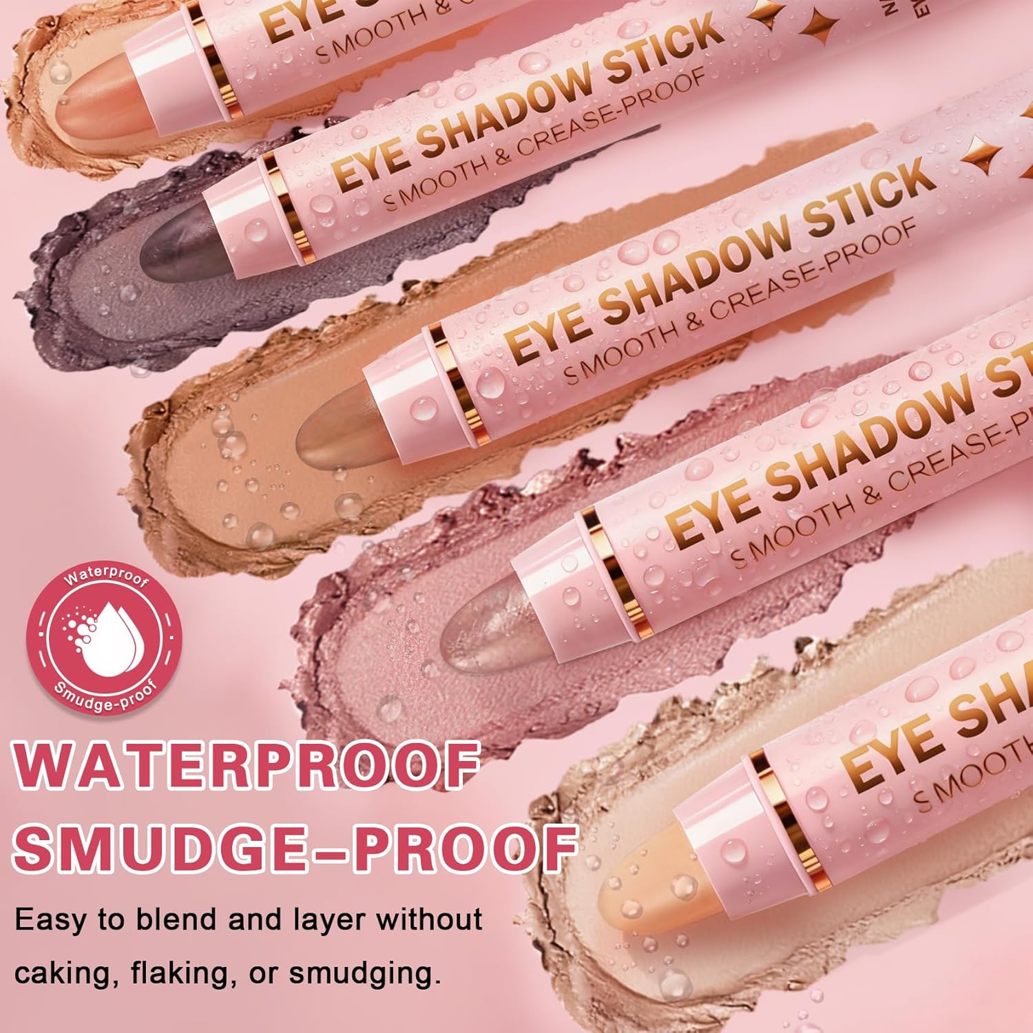 8 Colors Cream Eyeshadow Stick Set, Eye Shadow Brightener Stick Shimmer and Matte Finishes, Long-Lasting, Waterproof, Crease-Proof, Crayon Eye Shadow Pencil Highlighter Makeup