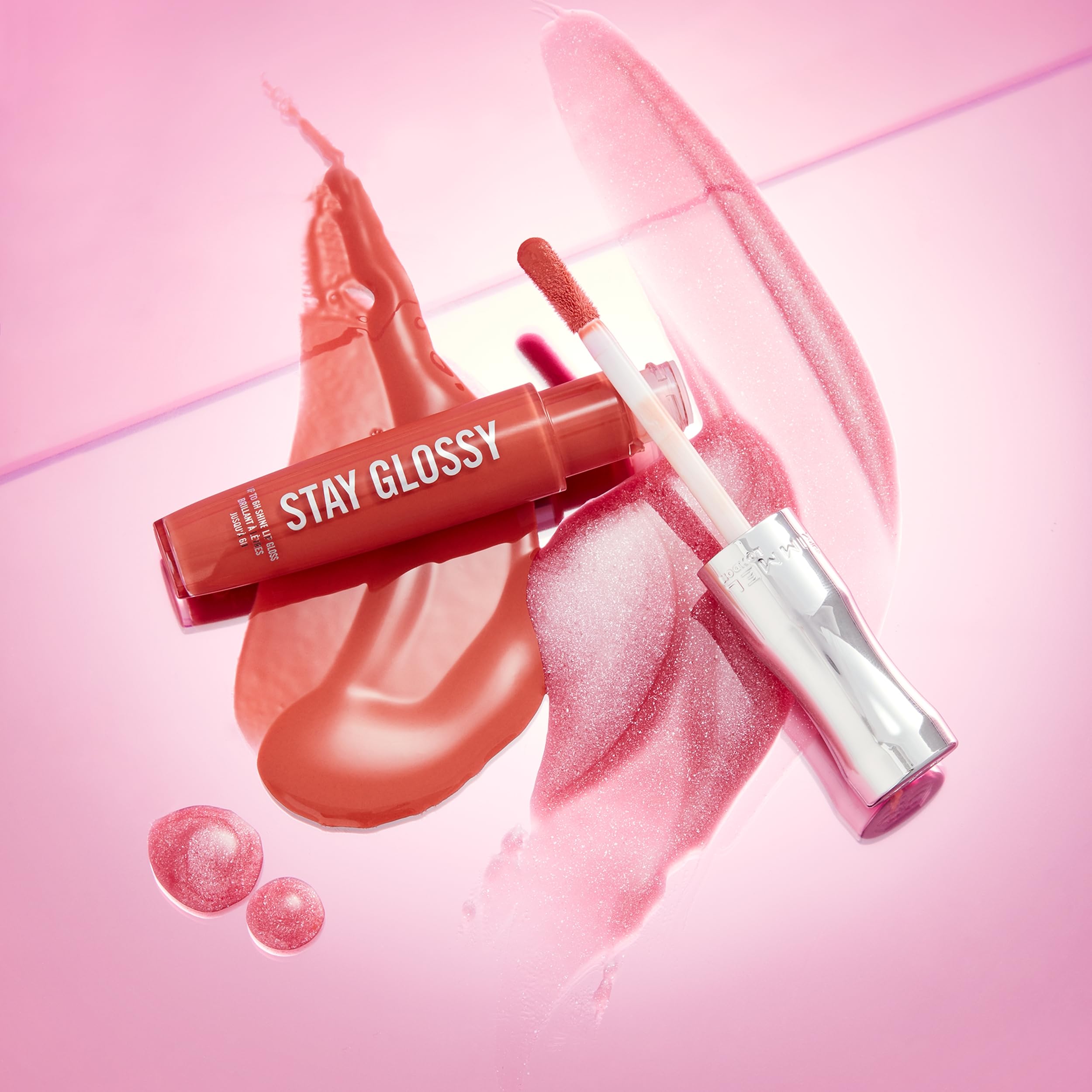 Rimmel Stay Glossy Lip Gloss - Non-Sticky and Lightweight Formula for Lip Color and Shine - 030 Cake for Breakfast, .18oz