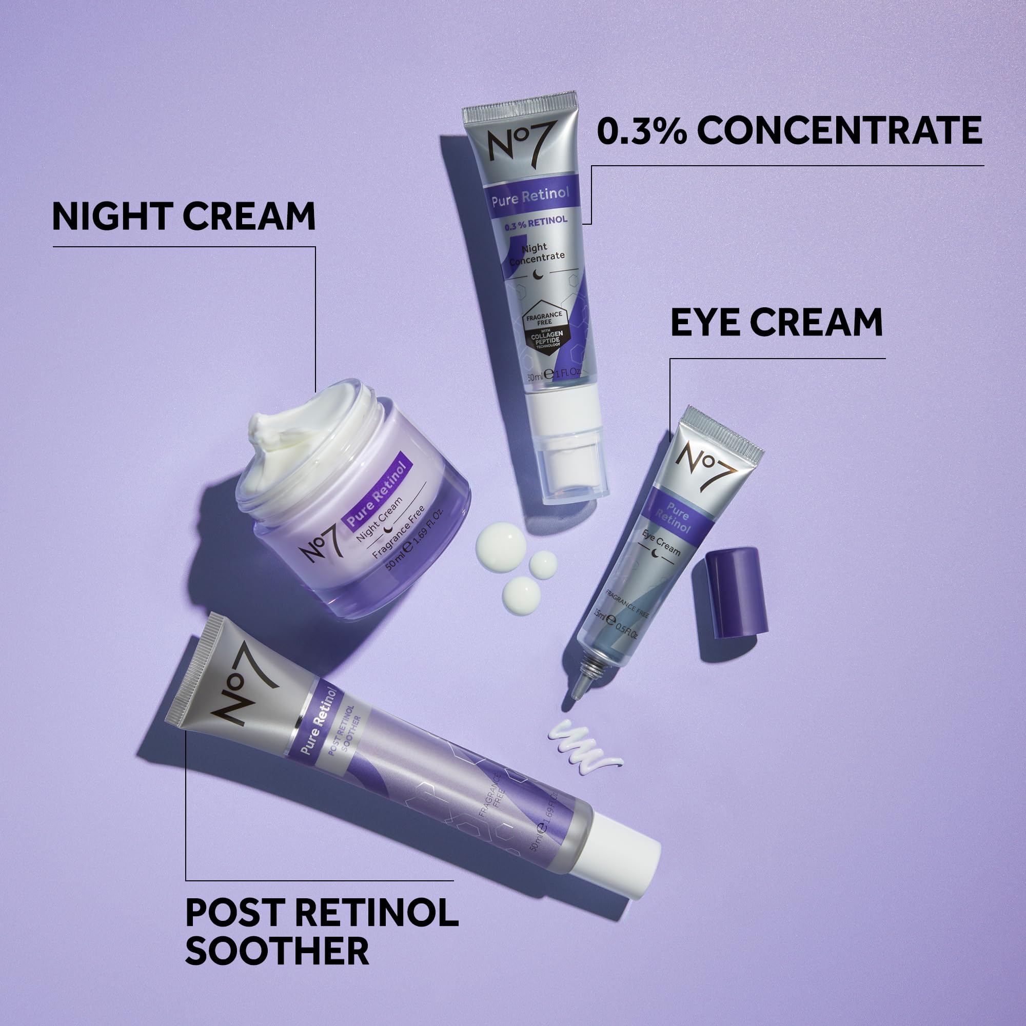 No7 Pure Retinol Eye Cream - Under Eye Cream for Wrinkles, Fine Lines & Puffiness with 0.5% Retinol - Infused with Shea Butter to Smooth and Hydrate Skin (0.5 Oz)