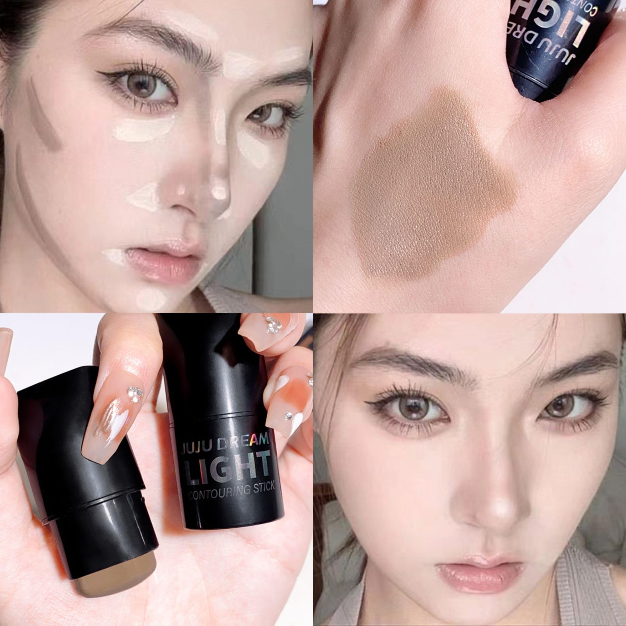 Cool-Toned Cream Contour Stick for Fair Skin, Matte Sculpting Makeup Stick, Lightweight & Buildable, Non-Comedogenic, Travel-Friendly Twist-Up (#01)