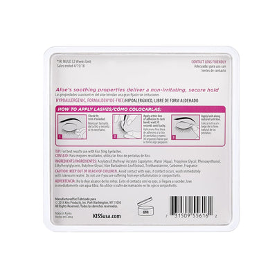 KISS Clear Strip Lash Adhesive With Aloe, Waterproof, Formaldehyde and Latex Free, Odor Free, Cruelty Free, Super Strong Hold Eyelash Glue with Brush Applicator, 0.17 Oz.