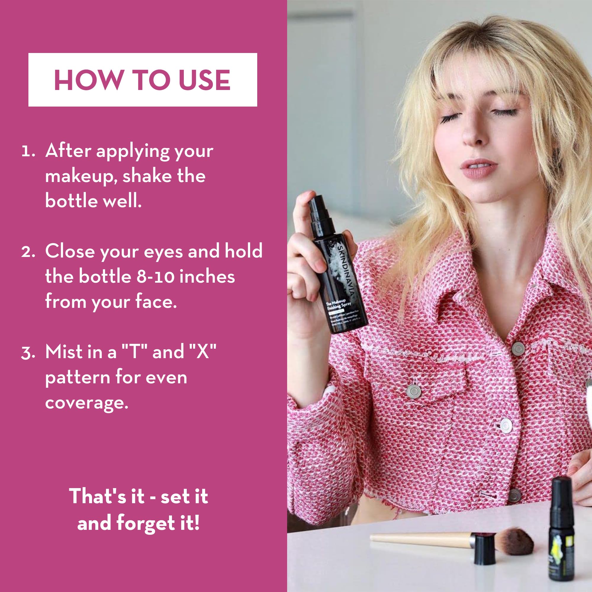 Skindinavia The Makeup Finishing Spray, Bridal Makeup Cooling Setting Spray, All-Day Wear, Long-Lasting Up to 16+ Hours, Heat-Resistant & Waterproof, Wedding Day, Bridal Shower Gift, 2.0 Oz