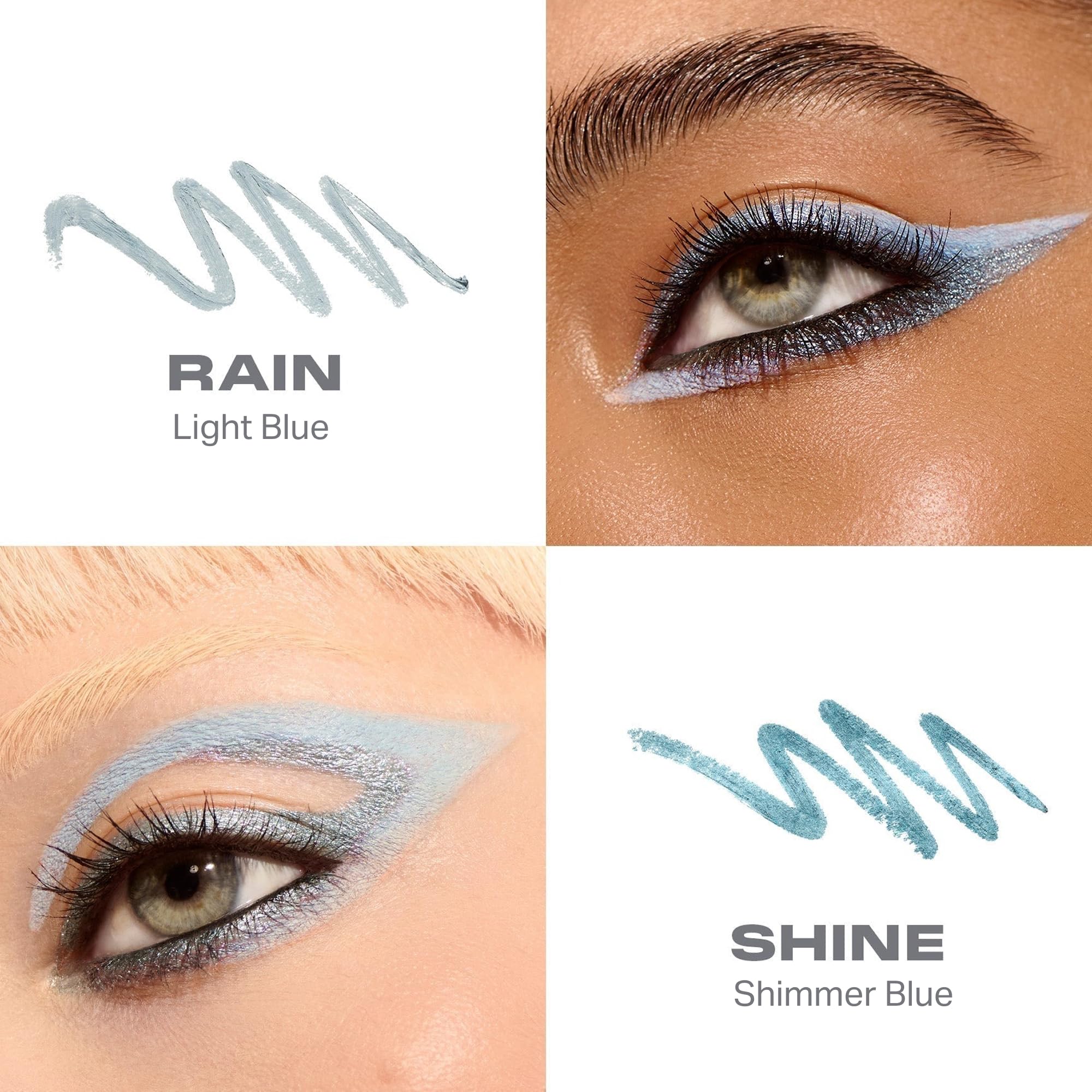 Morphe Bi-Liner Dual-Ended Gel Eyeliner Pencil - Matte & Metallic Eye Liner Duo with Long Lasting Waterproof Color for Precise and Smoked Eye Makeup Looks - Rain or Shine (0.04 oz)