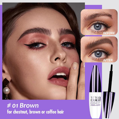 Easy Peel Off Eyebrow Gel, Tattoo Eyebrow Gel Easy Peel Off, Waterproof & Sweatproof Eye Brow Peel Off Stain for Flawless Brows, Long-Lasting Up to 3 Days for Women All Skin Types (01# Brown)
